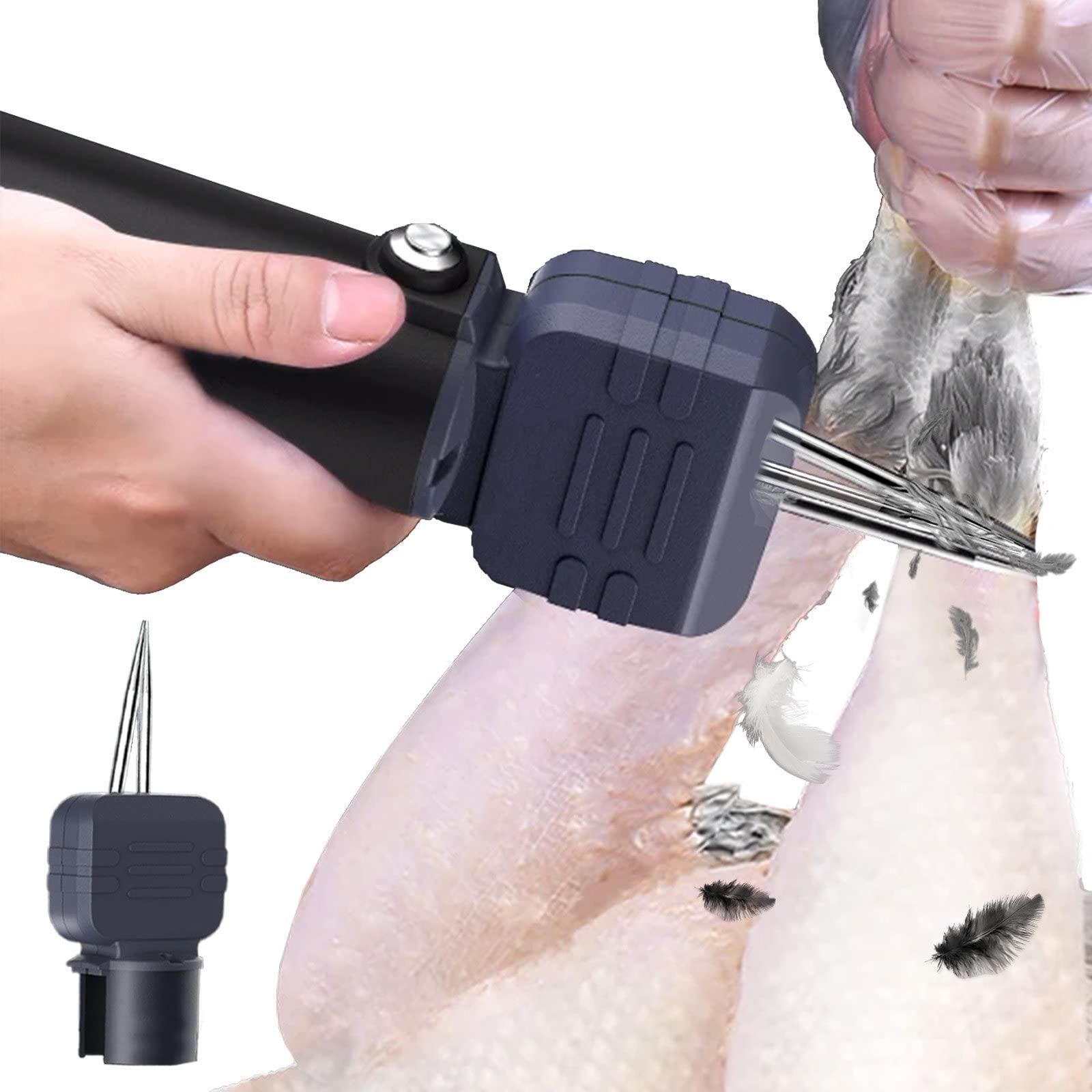 Appareil de nettoyage électrique de plumes pour canard et oie avec cône inox