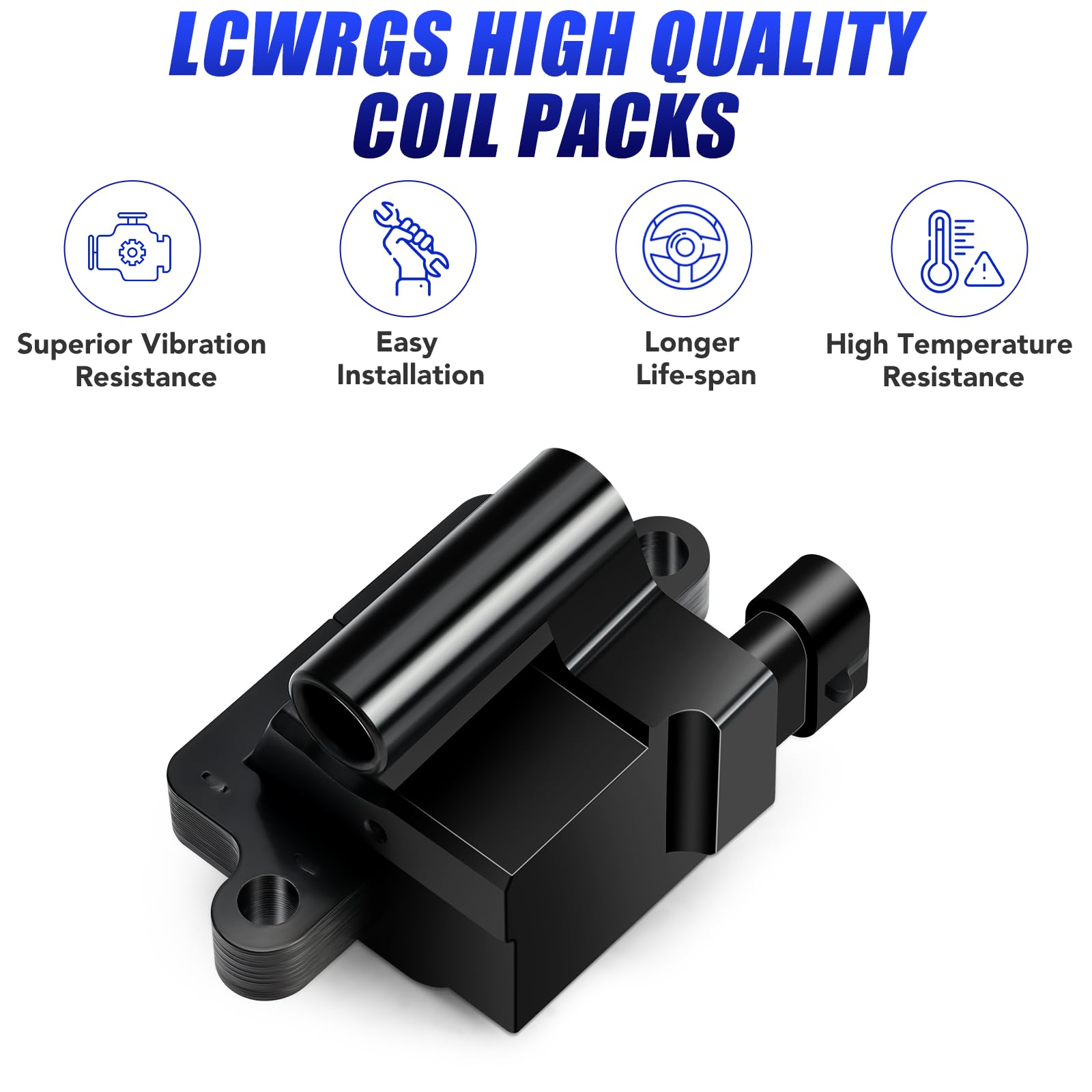 Square Ignition Coil Pack Compatible With 4.8 5.3 6.0 V8 2001 2002 2003 2004 2