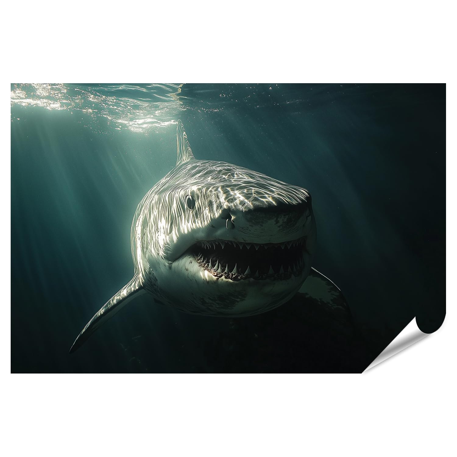 islandburner Prime XXL - Póster de tiburón para habitación infantil, ideal para jóvenes amantes de la biología marina