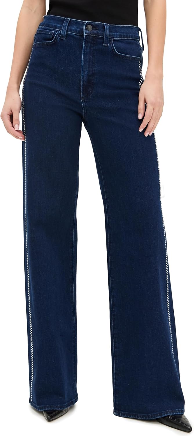 JOE'S JEANS Women's The Mia Wide Leg Jeans with Crystals, Bright Lights, 27