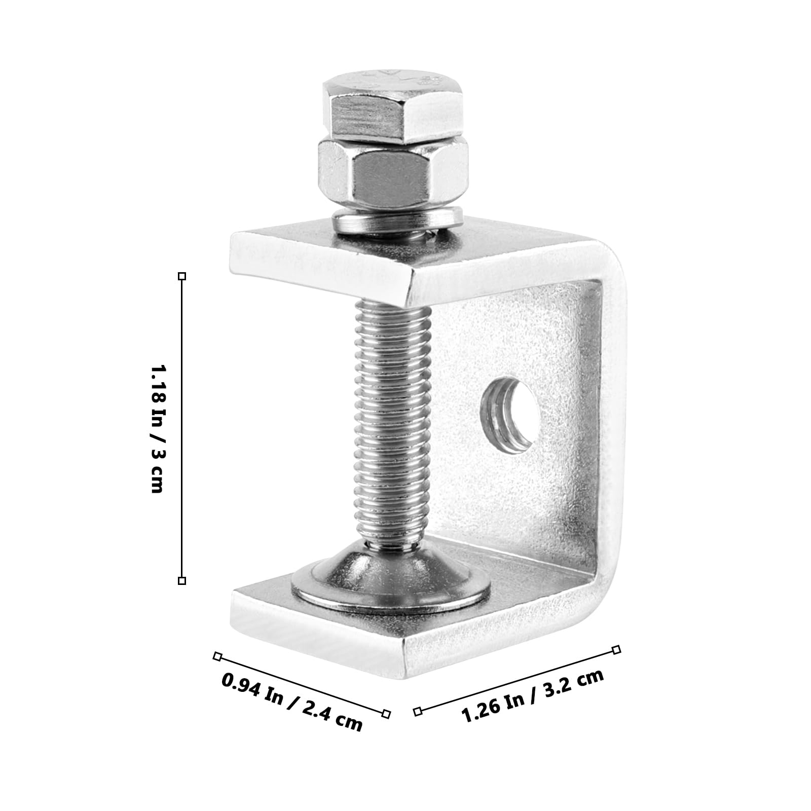 MUKLEI Juego de 16 abrazaderas Mini C de 1 pulgada, juego de abrazaderas C de acero inoxidable, abrazaderas C pequeñas resistentes, abrazaderas en U de metal para carpintería, montaje de metal y