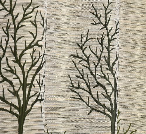 Image of Homefab India Pack Of 2 Jacquard Room Darkening Modern Jute Semi Sheer Grommet Curtains - 5 Feet, Window, Green