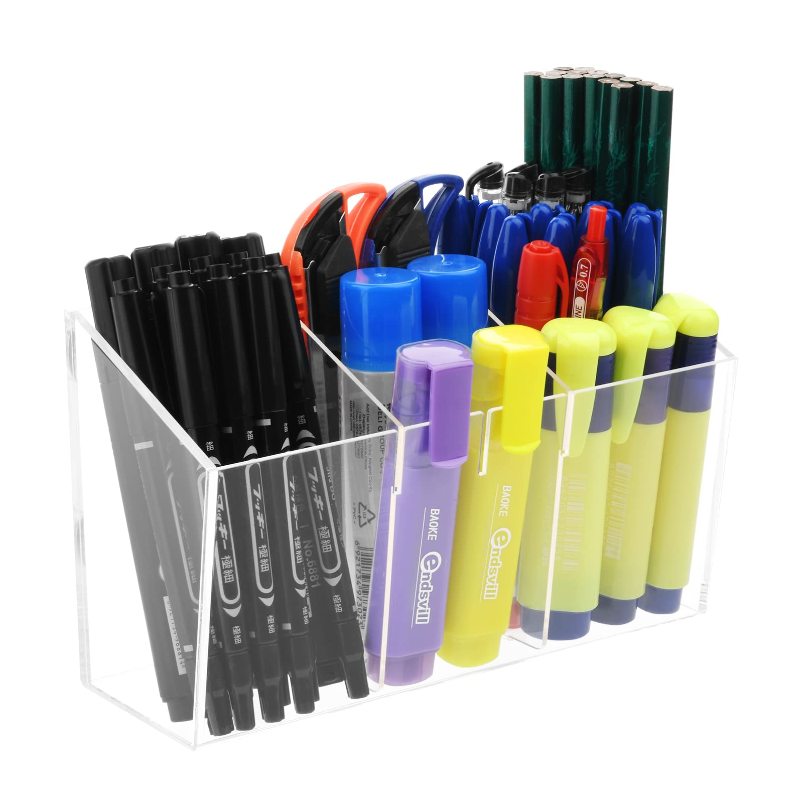 Colarr 20-Piece Magnetic Dry Erase Marker Holder - Whiteboard Pen Organizer Cups, Black & White - View #5