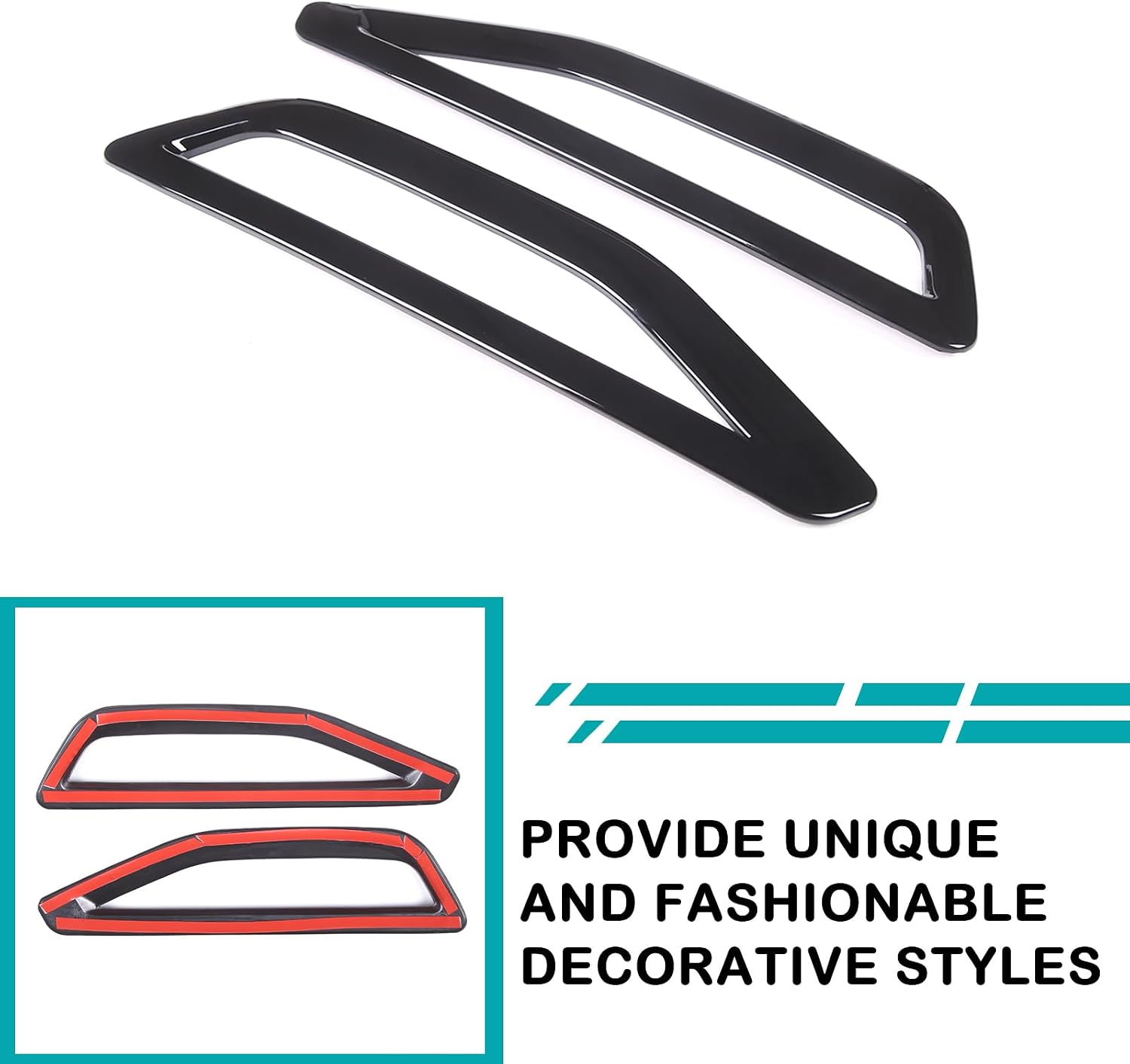 Front Side Fender Vent Decoration Trim Compatible with BMW X5 G05 2019-2022 Spoiler Body Decoration Cover, Air Flow Intake Hole Grille Exterior Accessories (Piano Black)