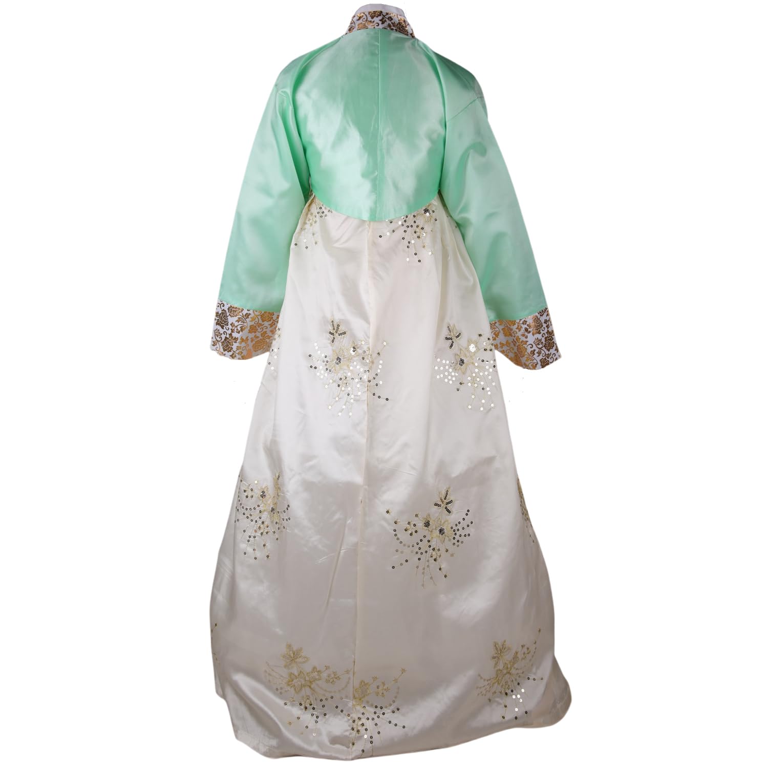 Hanbok tradicional coreano para mujer, vestido de manga larga con bordados florales