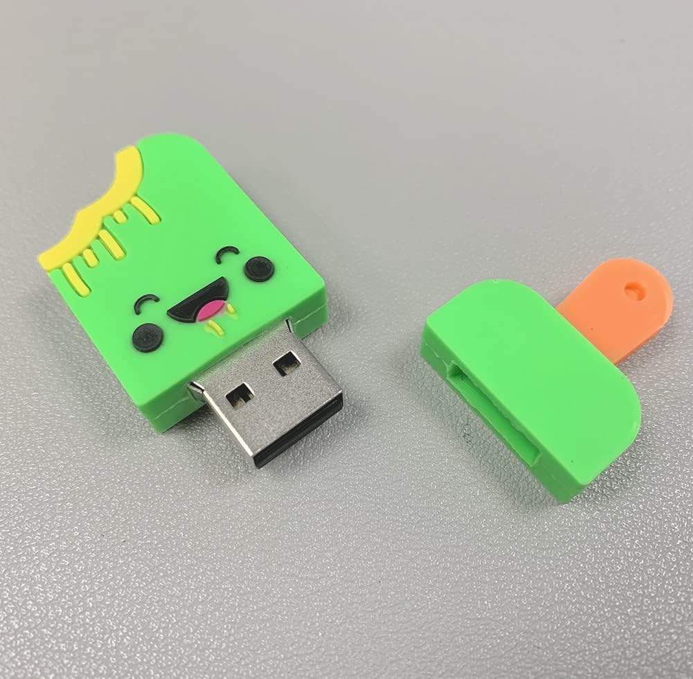 BorlterClamp USB Flash Drive Pack of 3 Pcs (32GB x 3), Cute Popsicle-Shaped USB Drive Thumb Drive Memory Stick for External Data Storage