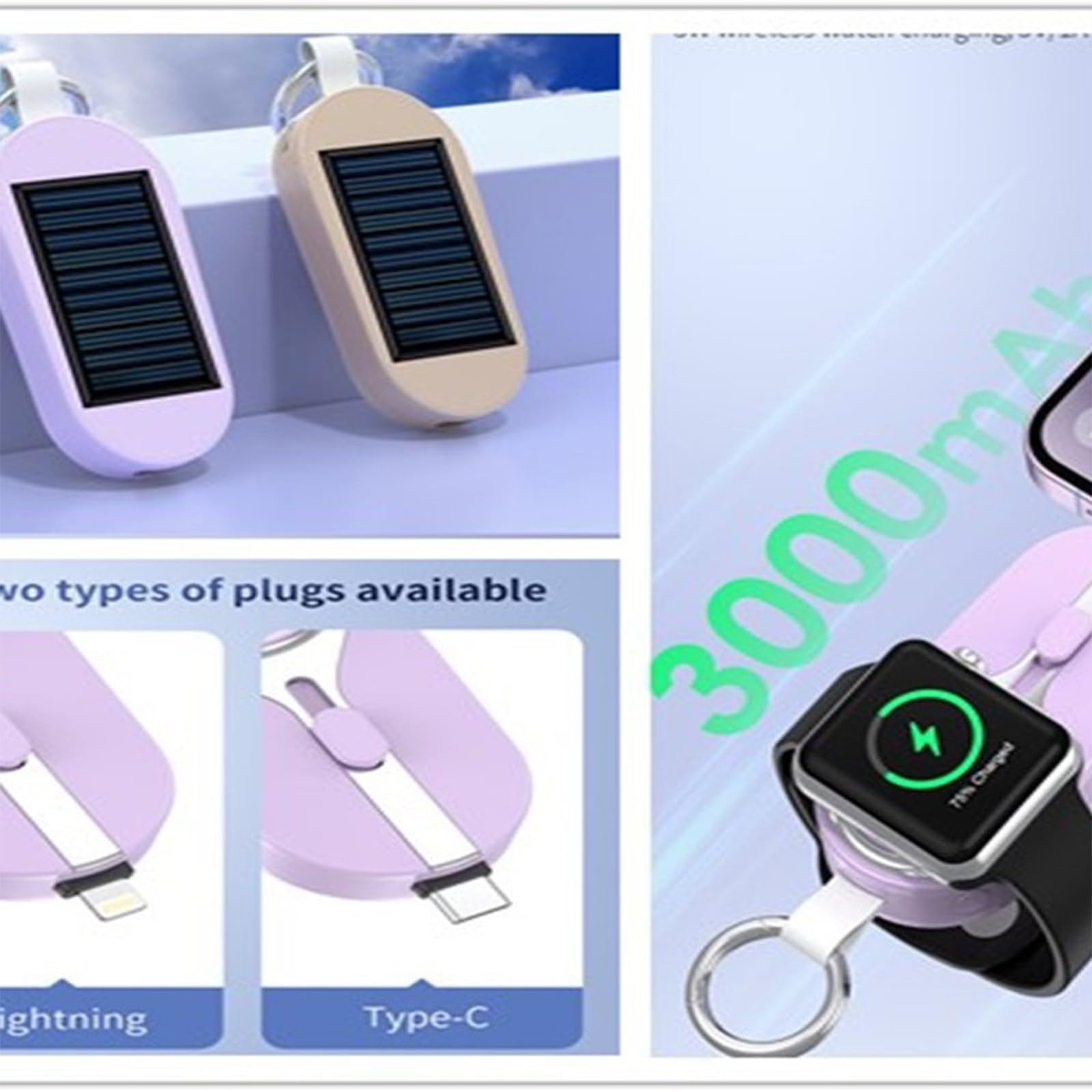 Adaptador de energía solar con carga y pantalla LED para carga urgente de teléfono al aire libre, pequeño adaptador de energía solar urgente