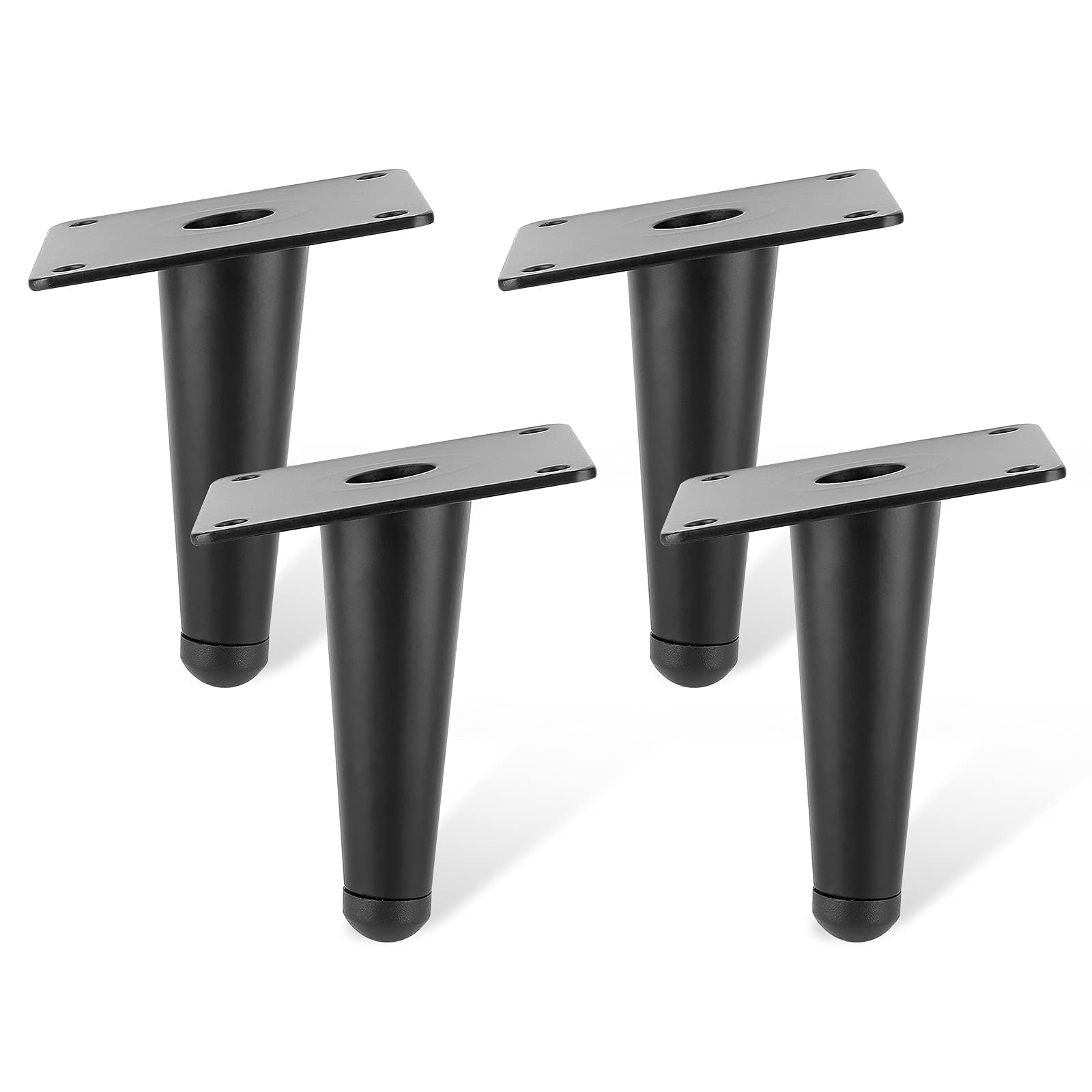 STARVAST 8 stuks bankpoten, metaal, 17 cm, lage metalen tafelpoten, belastbaar tot 600 kg, meubelpoten, zwart, smeedijzer/bank, poten voor tv- kast, met 40 schroeven