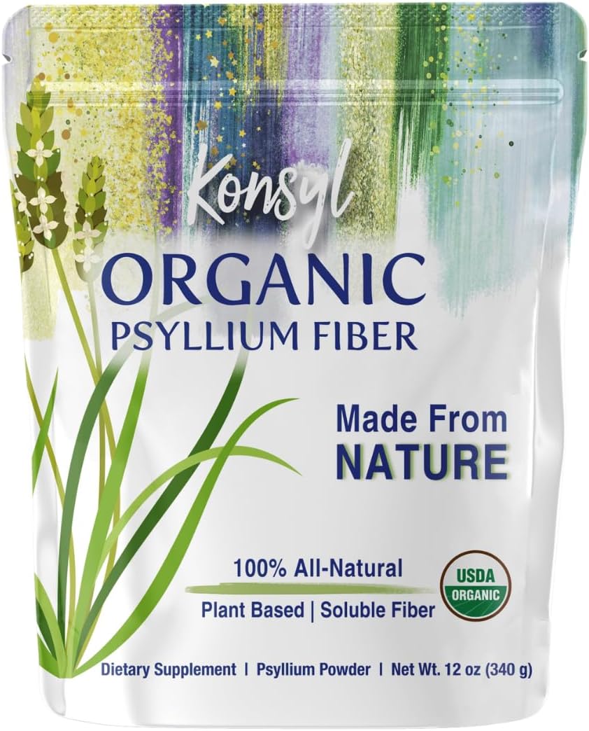 Konsyl Organic Psyllium Fiber USDA Certified Psyllium