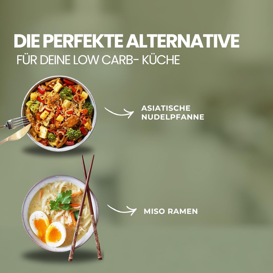 Confezione da 10 | Noodles da 5 calorie 250g | a base di alghe | Senza glutine, senza grassi e vegani | Inodori e insapori | Solo 5 kcal per 100g | Schultz e König