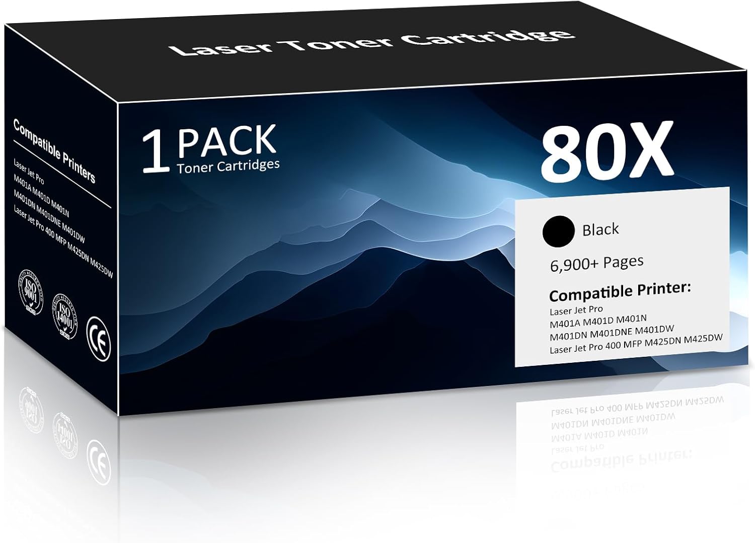 80A CF280A High Yield Toner Cartridge Compatible for HP 80A CF280A 80X CF280X Toner for HP Pro 400 M401A M401D M401N M401DNE MFP M425DN Laser Jet P2055 P2055DN P2035N Printer Ink Black 1-Pack