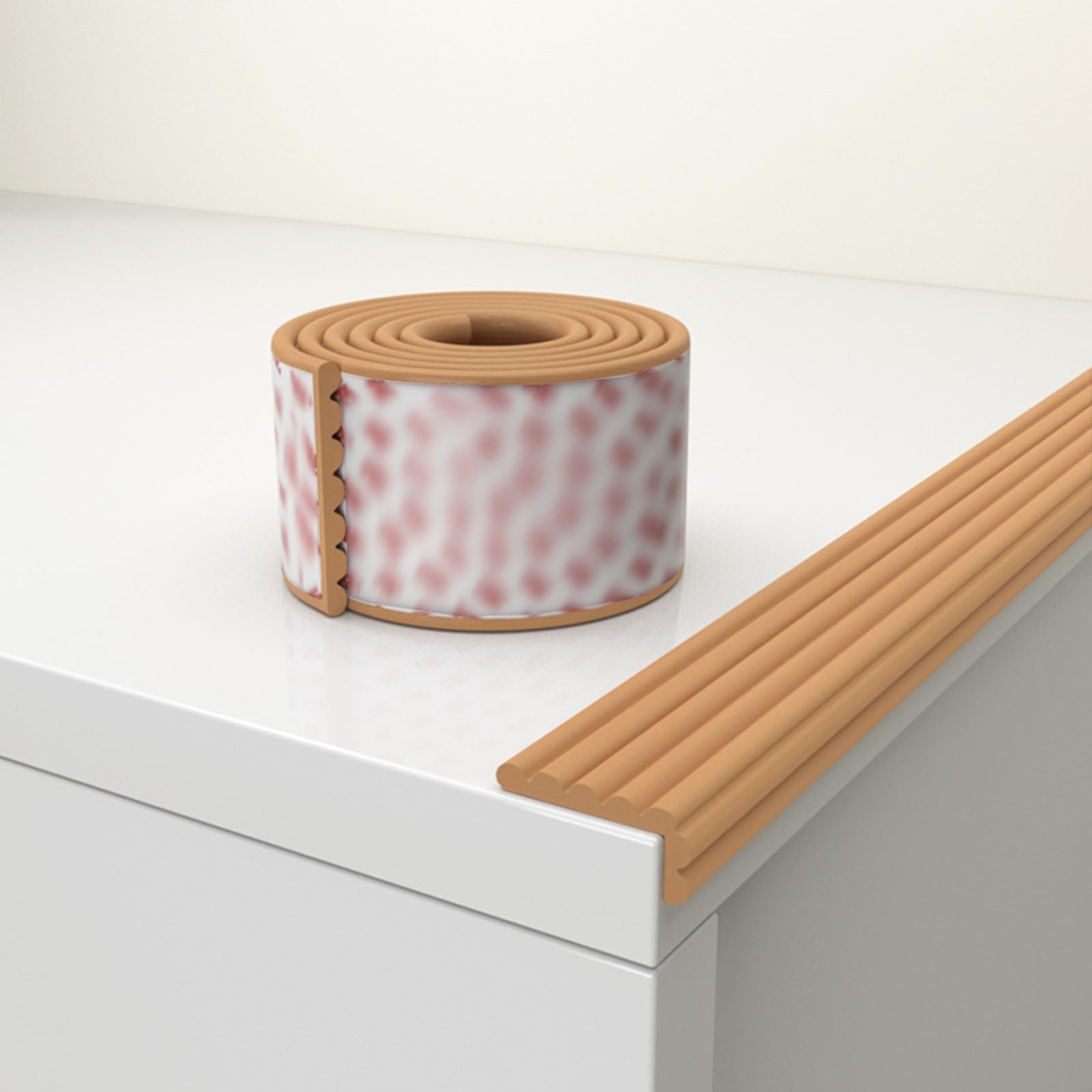 Protezioni Angolari In Schiuma A U Per Mobili - 2 Metri Beige, Sicurezza Bambini - 4