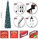 N&T NIETING Faltbarer Pop-Up-Weihnachtsbaum, 1,5 m, Pfauenblau, Lametta, Küstenurlaub, Weihnachtsdekoration für Zuhause und Büro