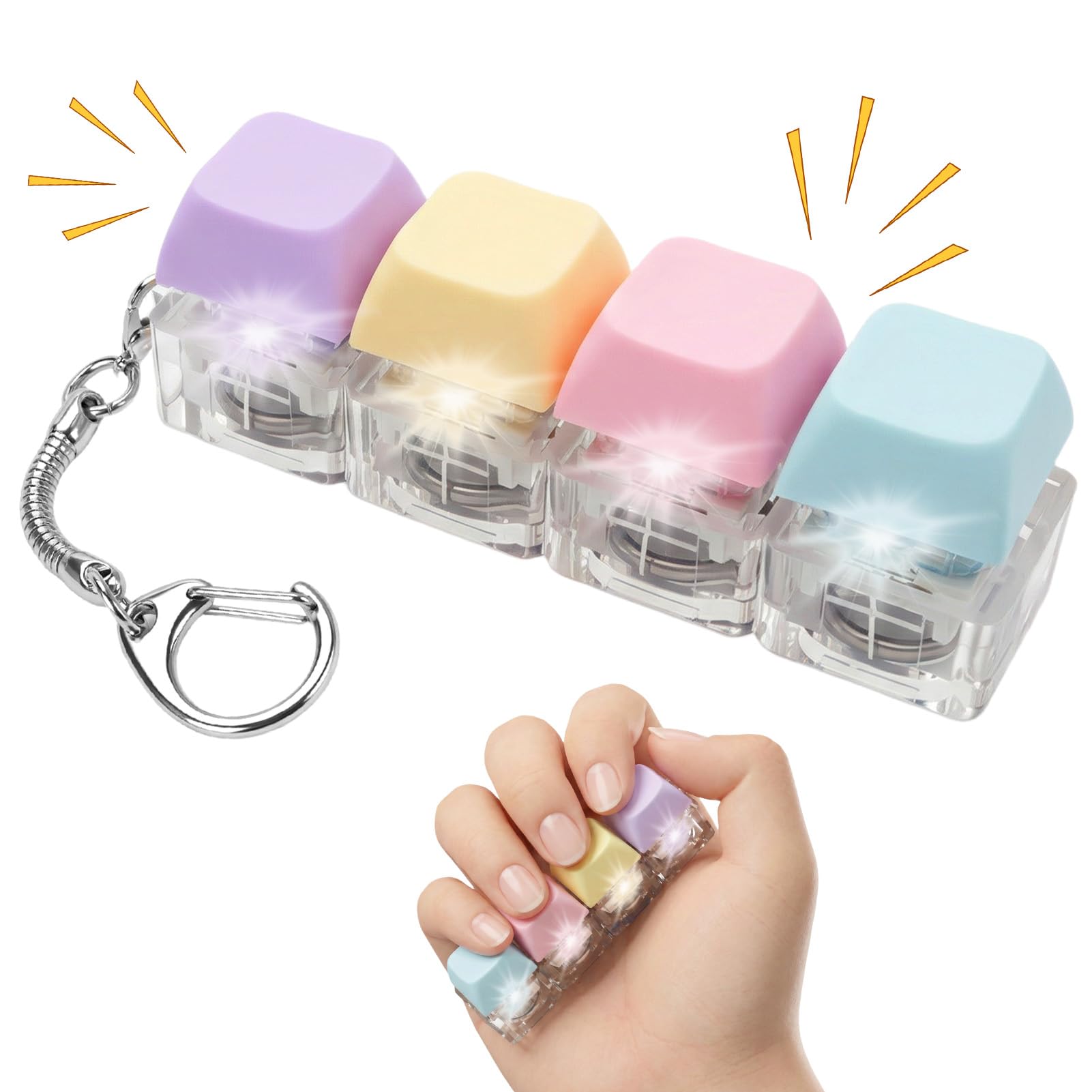TaimeiMao Juguete Teclado Fidget, Mini Teclado Transparente, Llavero Fidget de Teclado, Teclado Antiestrés, Alivio del Estrés, Juguetes Antiestrés para Pasar el Rato para Hombres y Mujeres — view 9