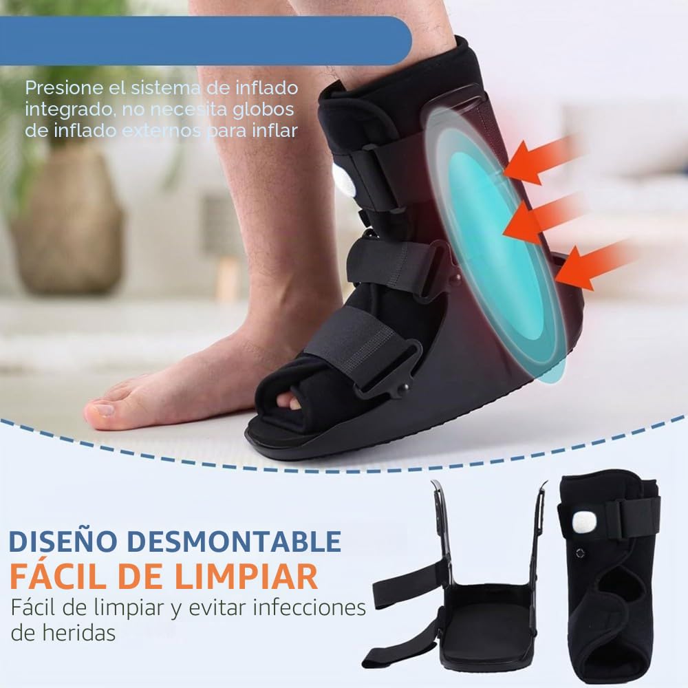 Botas Inflables para Caminar, Bota de Fractura Air Cam Walker, Bota Ortopédica para Tobillo Torcido, Férula de Aire Corto M