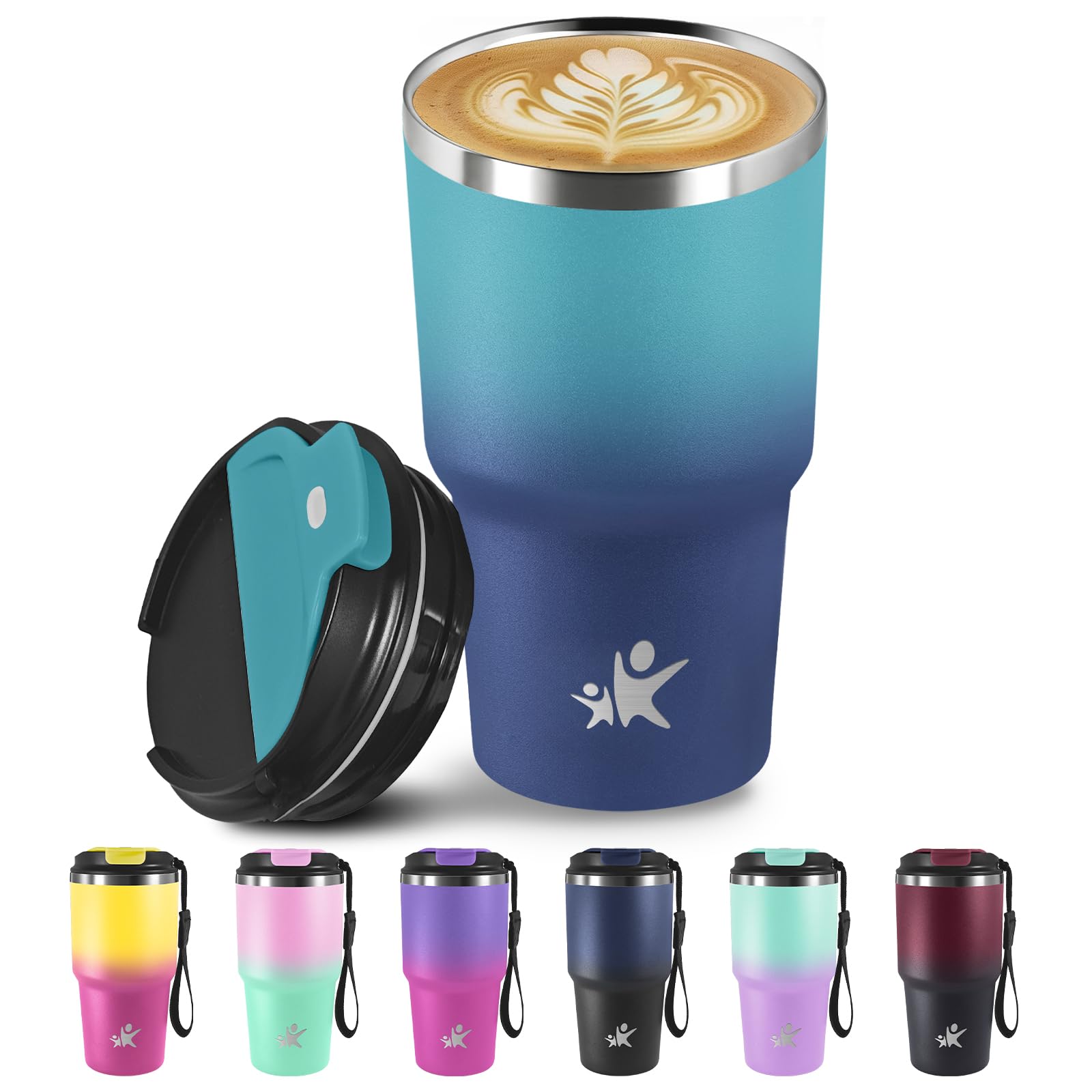 Grsta 20oz Travel Mug, Thermal Tumbler, Reusable Coffee Cups for Travel, Coffee Thermos, Portable Airtight, Travel Tumbler for Hot and Cold Coffee, Water and Tea