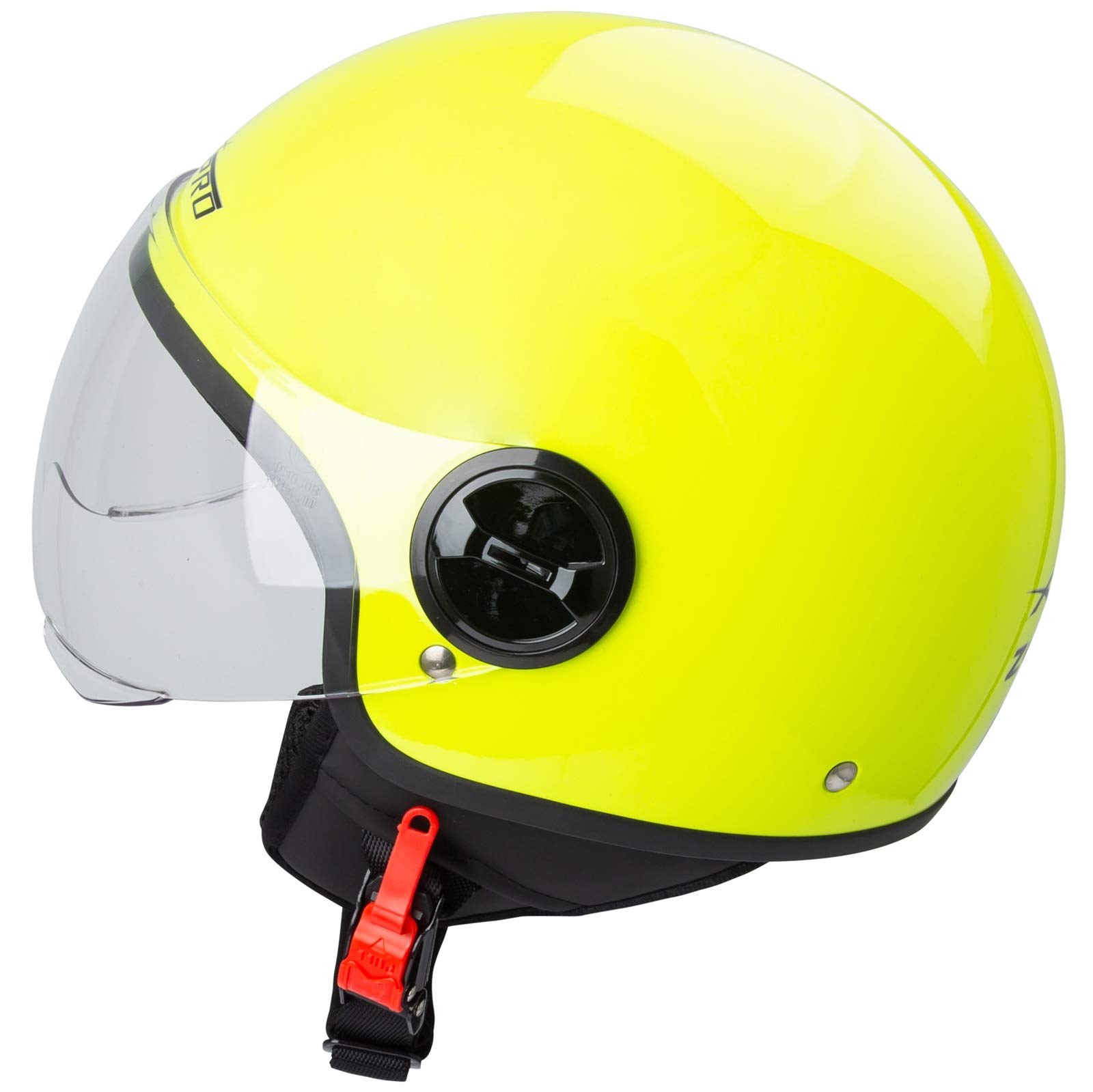 Casque Moto A-PRO SRL Demi-jet - Visière Ouverte - Homologué ECE 22-06 - Taille XL Fluo - Confort Et Sécurité