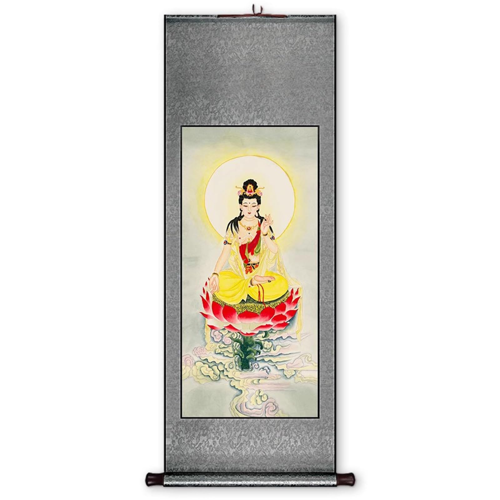 Amazon.co.jp: 巻物絵画， 縁起の良い観音アートスクロール絵画、古代