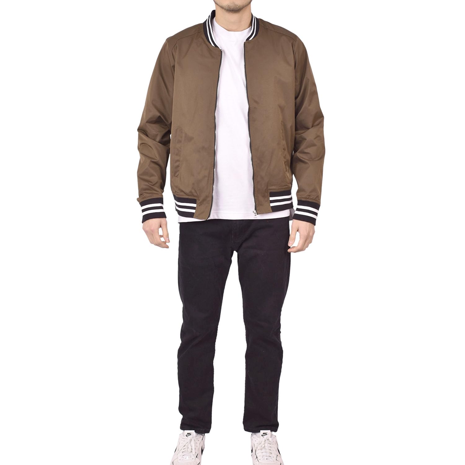 RIFLESSI Men's Slim Fit Lightweight Casual Varsity Bomber Jacket