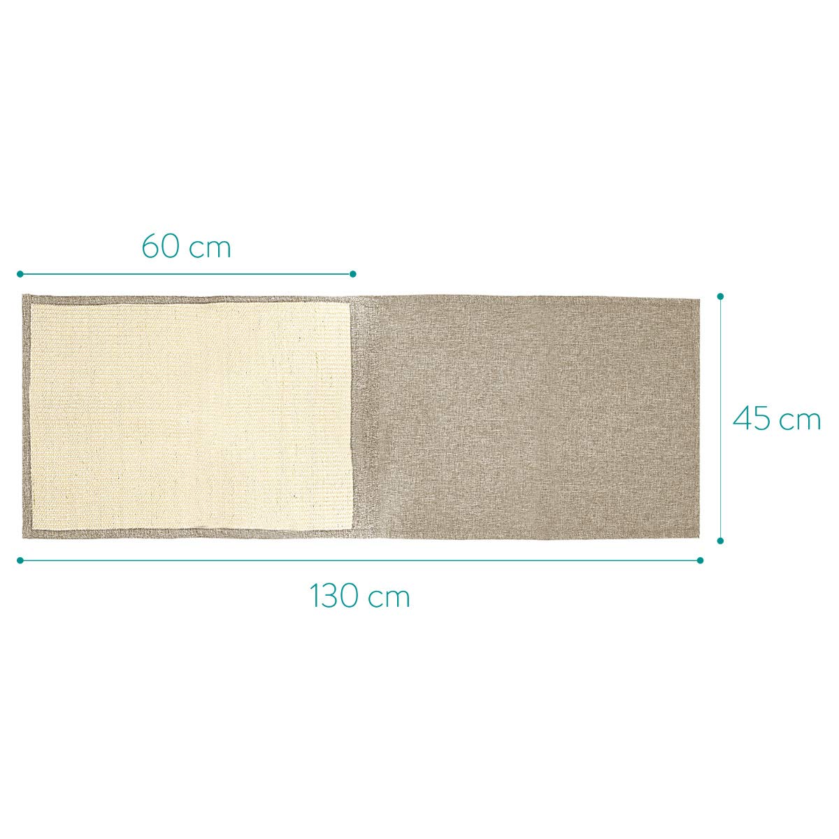 Navaris 2X Tappeto Tiragraffi per Gatti - Tappetino Tiragraffi per Gatti Grandi Cani - Tappeto Tira Graffi in Sisal 130x45cm Protezione Divano Mobili