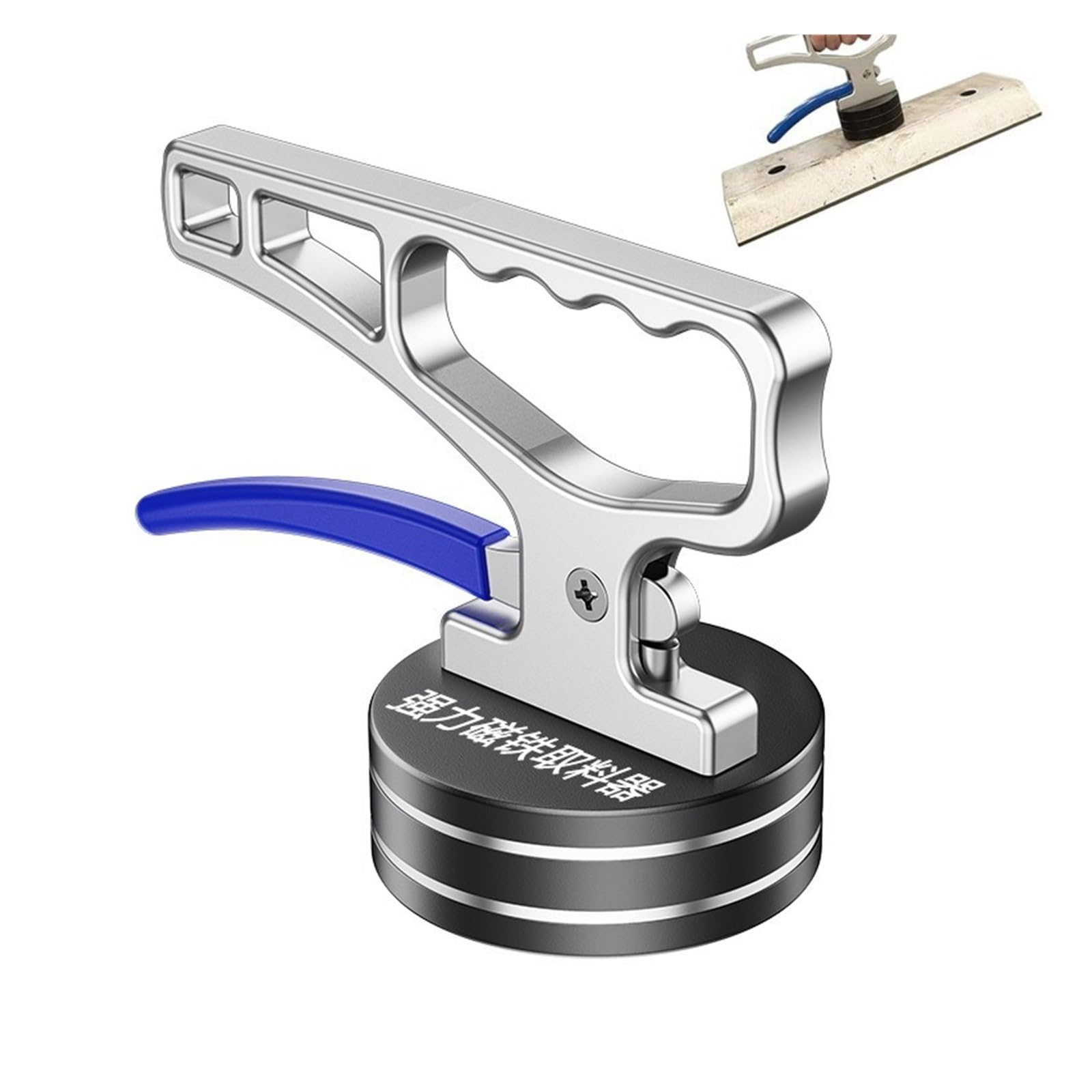 Saugnäpfe, starkes magnetisches Aufnahmewerkzeug Hochleistungs-Magnetaufnahmewerkzeug, Hebemagnet mit Griff for Heben von Metall, tragbarer Materialsammler mit Schnellverschluss(30KG)