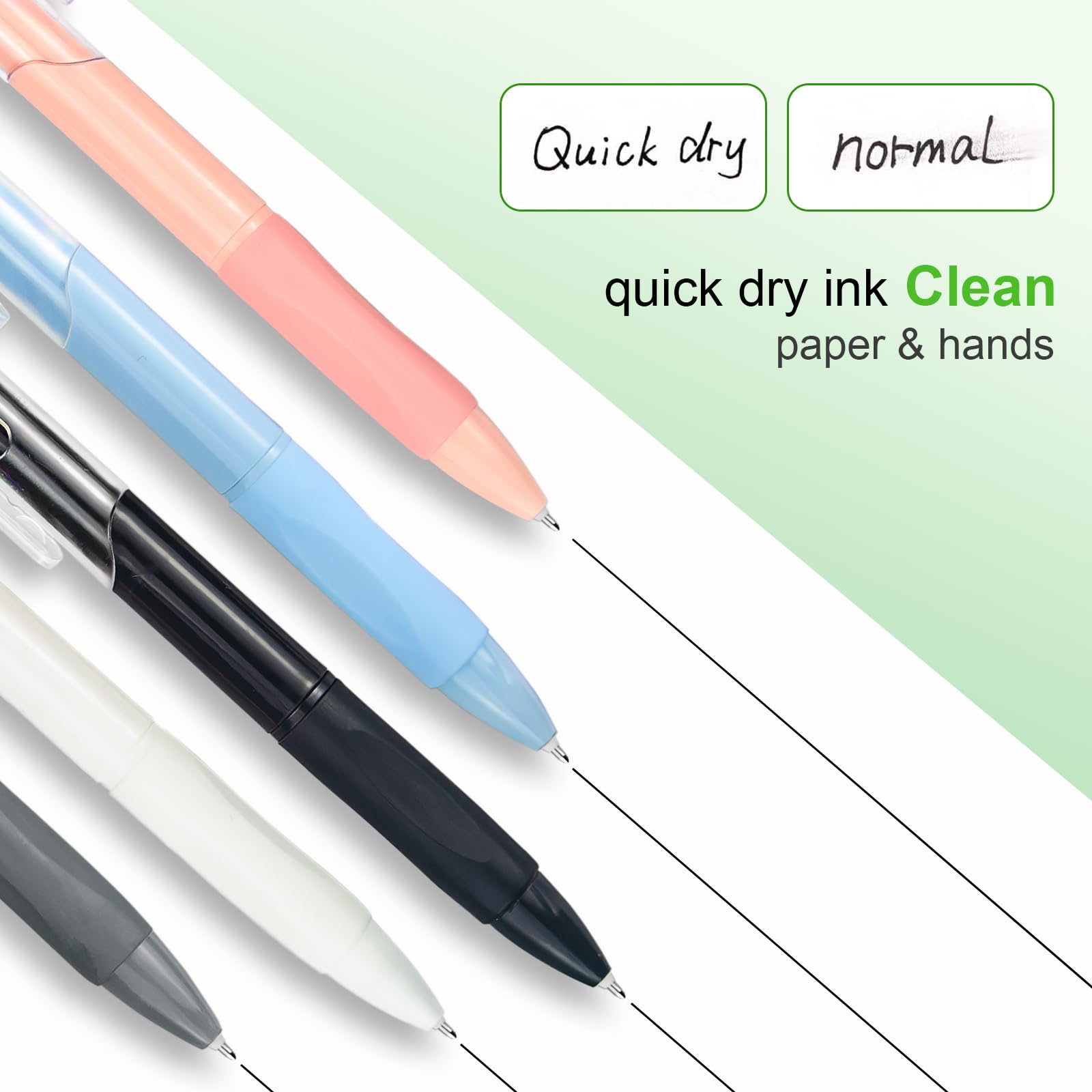 0 5mm Fine Point Ballpoint Pen Box 5 units - Black ink ultra soft grip smooth writing - — view 3