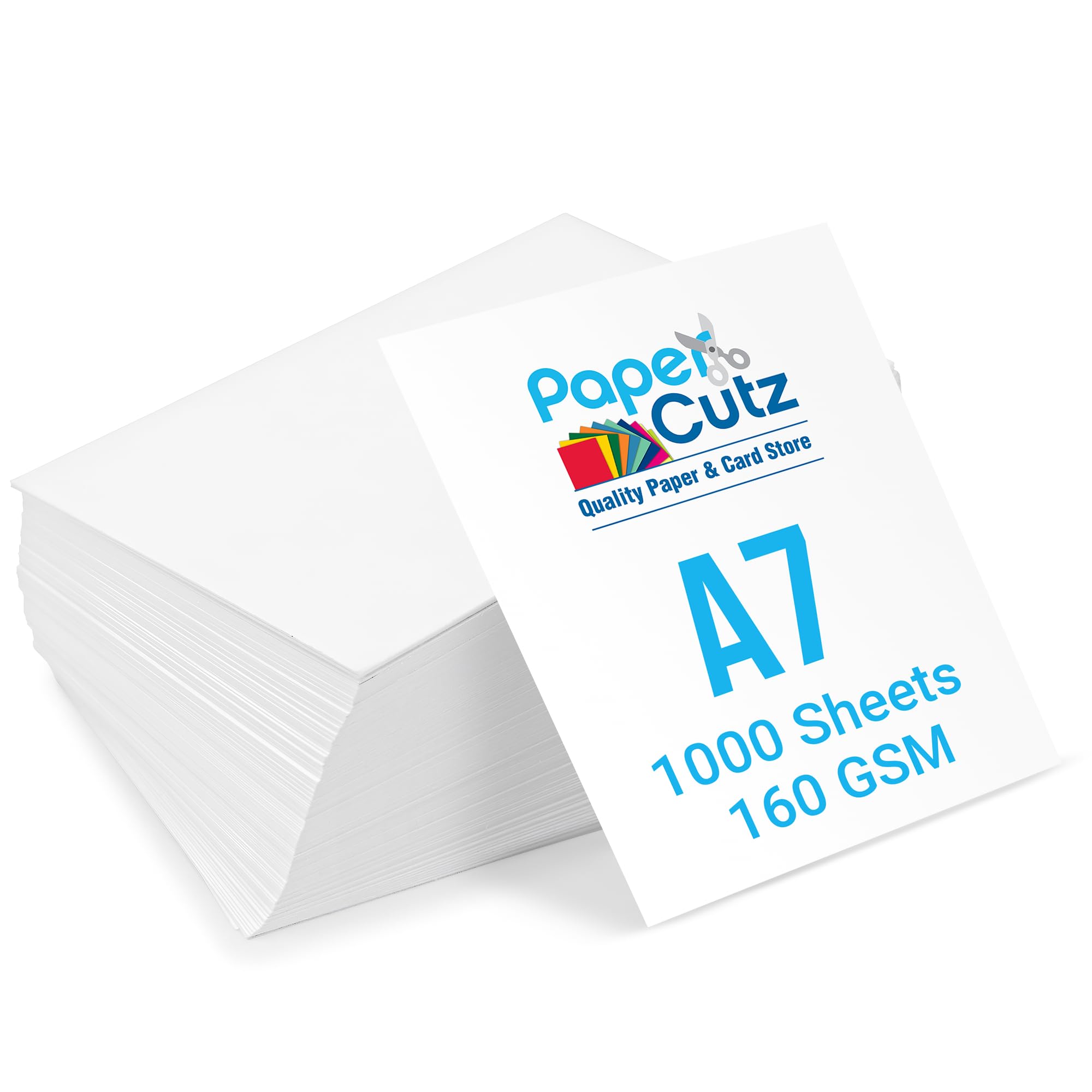 Papercutz A7 White Card Sheets (160 GSM) (1000 Sheets), Smooth Double-Sided Matt Finish Printing Paper, Home & Craft Projects, Durable, Suitable with All Inkjet and Laser Printers