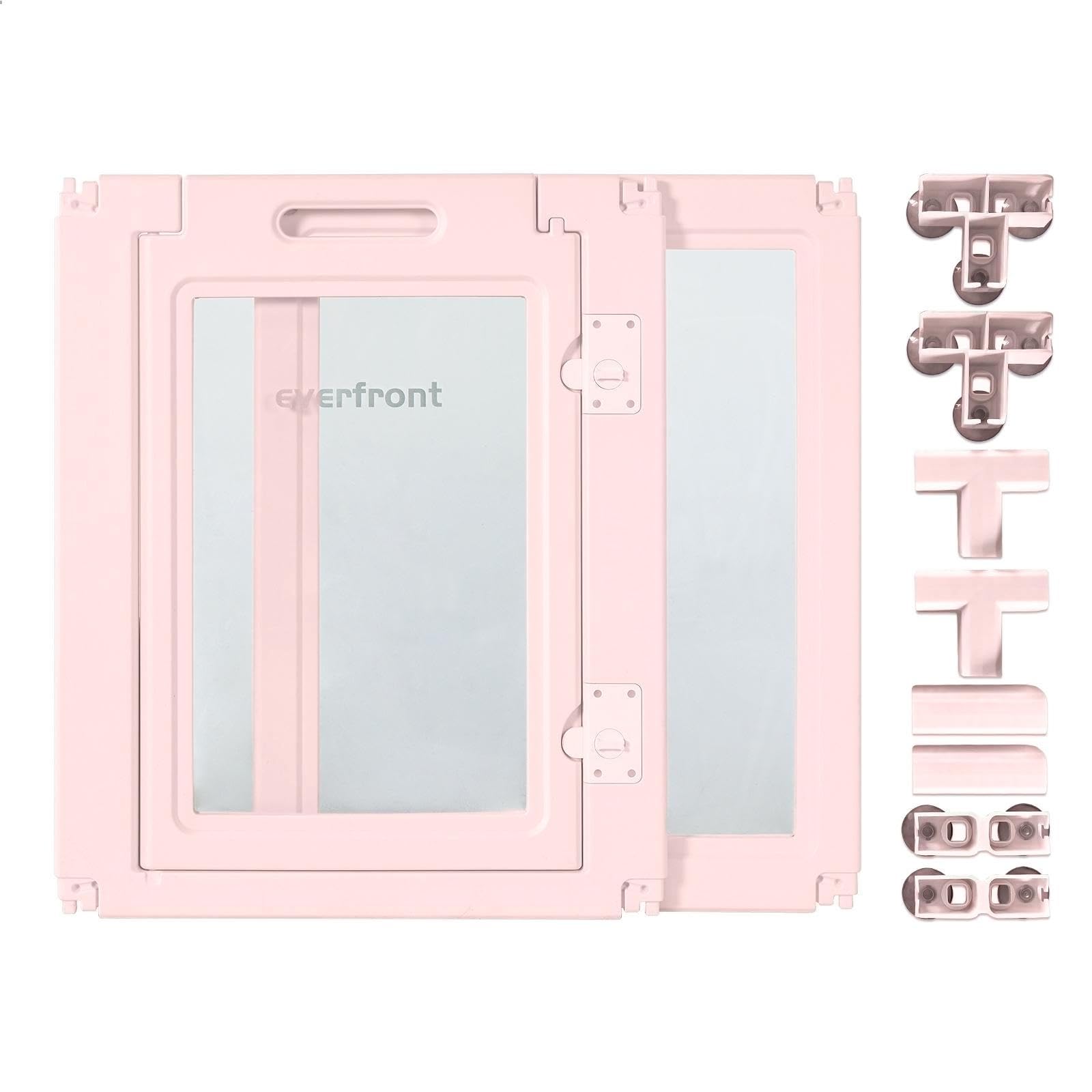30" H Extension Kit 1 Gate + 1 Panel, T-Buckles for Compartment, Expandable Clear Dog Play Pen Acrylic Dog Playpen Indoor,for Puppy Cat Bunny Small &amp; Medium Dogs