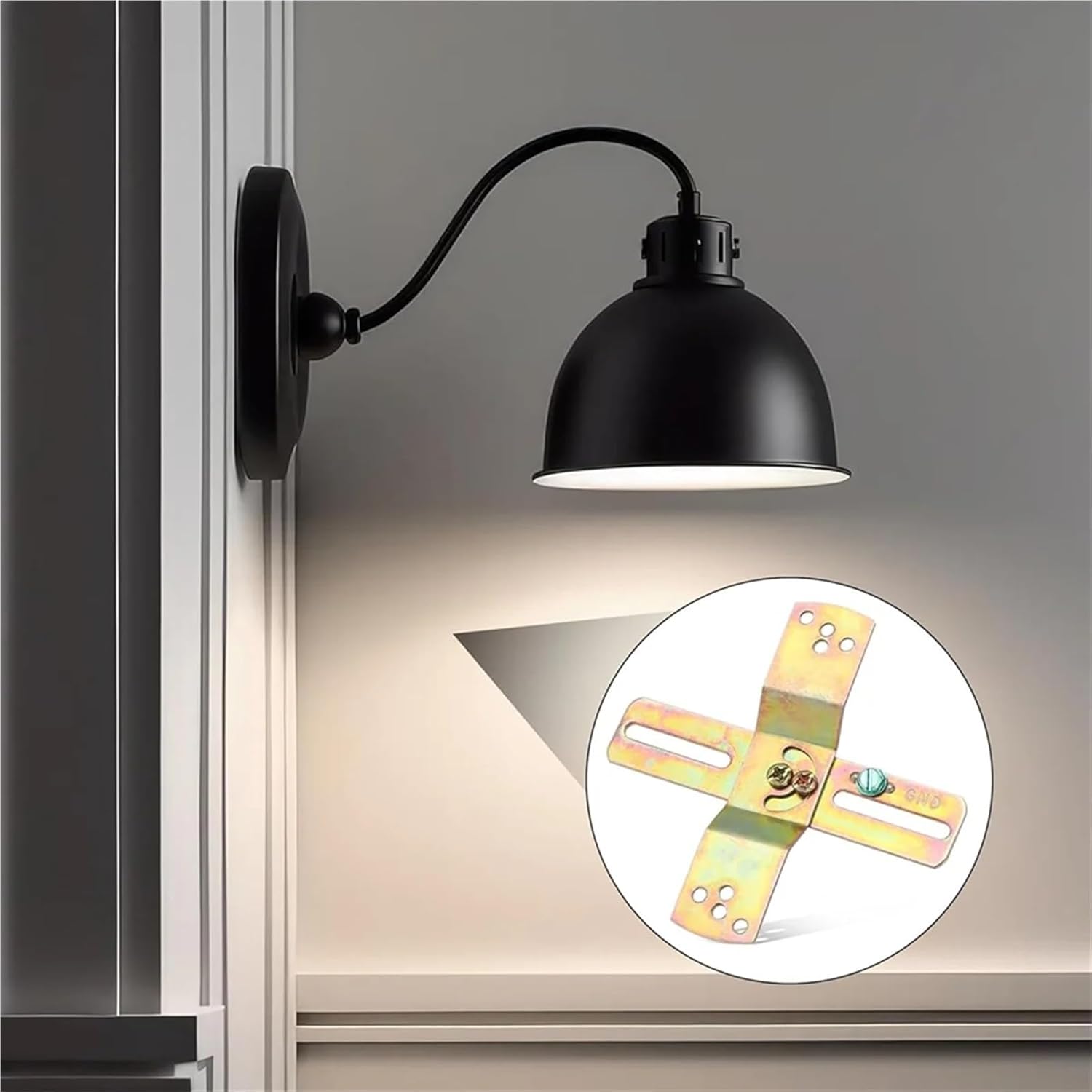 Light Fixture Mounting Bracket 6sets Light Fixture Mounting Bracket 4 Inch -Shaped Mount Crossbar with Screws
