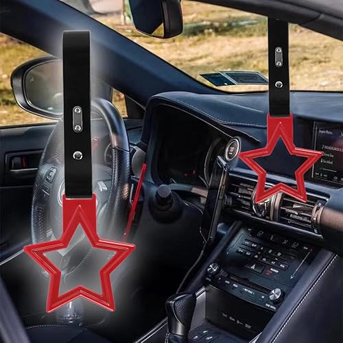 Miniatura 2 de Q1-TECH, JDM Tsurikawa - Anillo japonés para metro, tren, autobús, mango de coche, correa de mano con forma de estrella, anillo de advertencia para