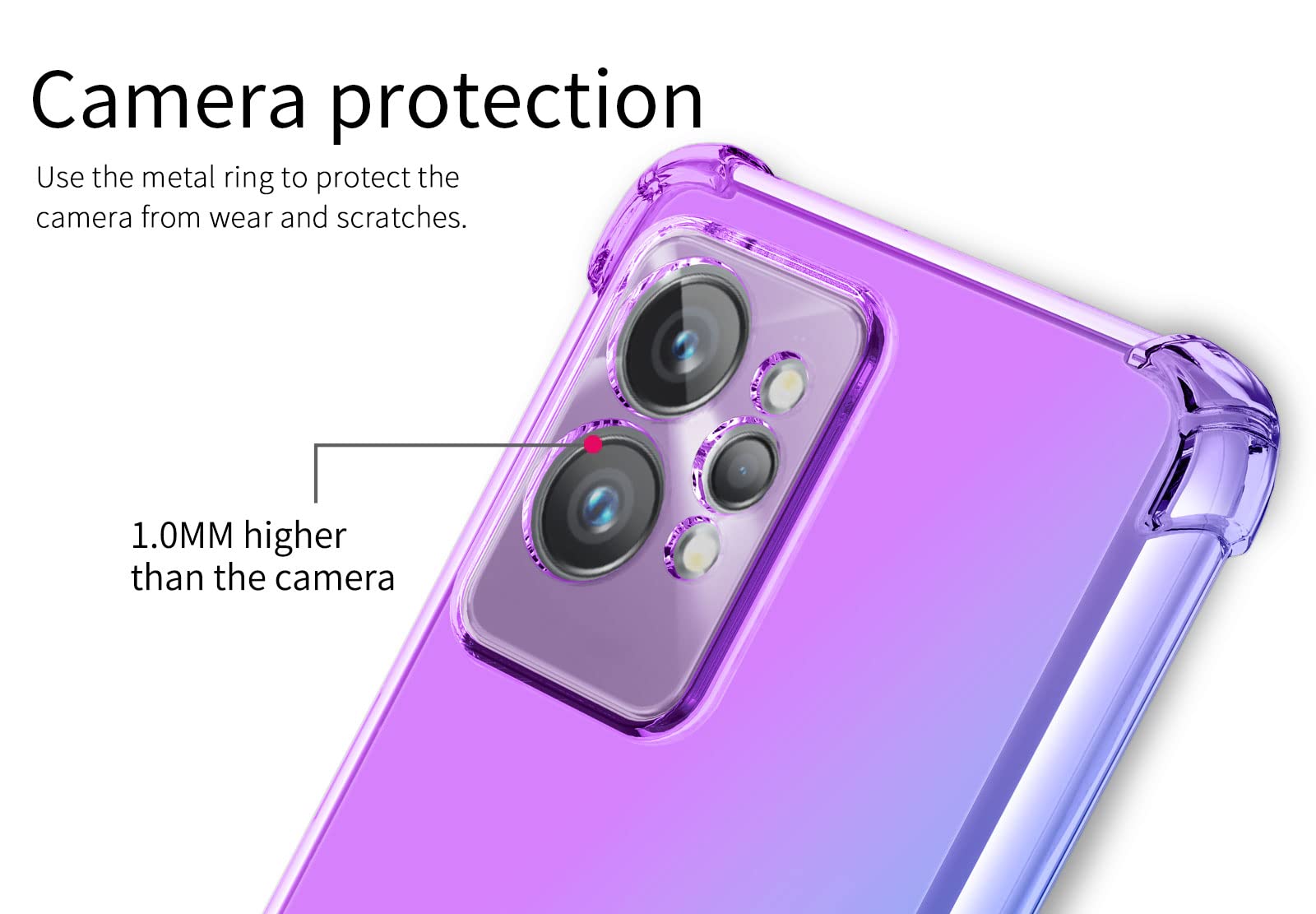 Cover Per Realme GT 2 PRO – Custodia Morbida In TPU Viola, Ultra Sottile Antigraffio E Assorbimento Urti - 3