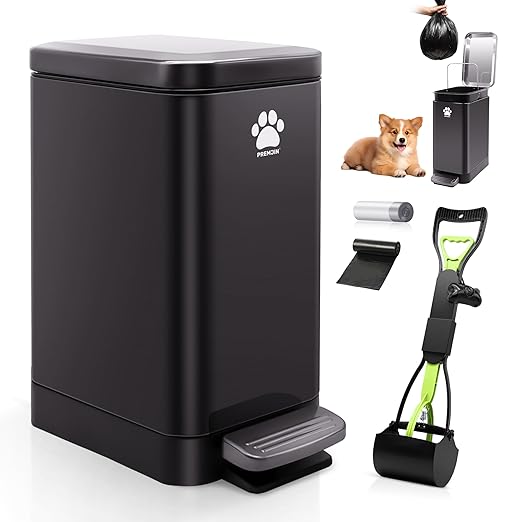 Dog Poop Trash Can Outside with Poop Scooper for Dogs,