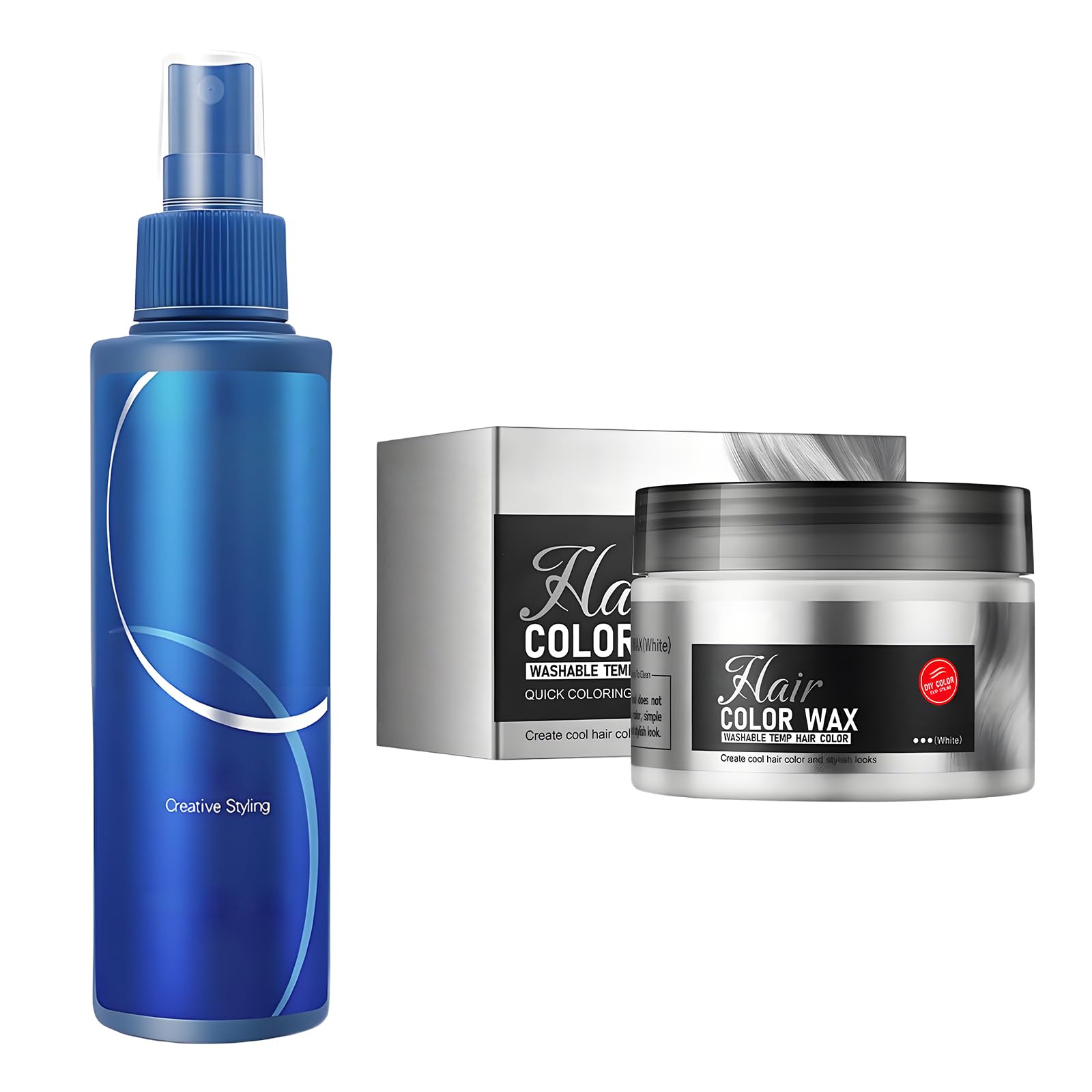Cera Blanca+Gel fijador, Sujeción Fuerte para el Cabello de Hombres, Strong Hair Wax, Pomada para Peinados con Textura Natural, Suaviza y Elimina los Enredos, Apto para Todo Tipo de Cabellos