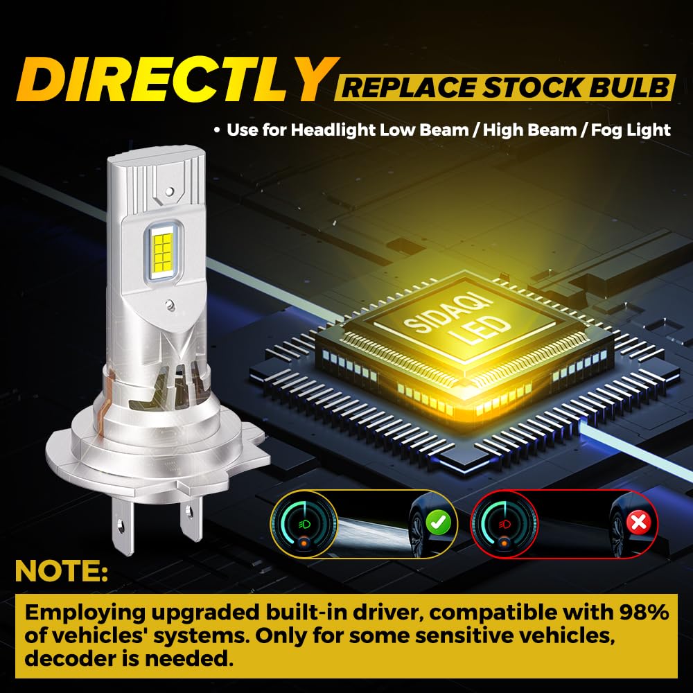 PECUNIA LED Headlight Bulbs - 12000LM 6000K -Hi/Lo Beam, Spotlight Fog - View #11