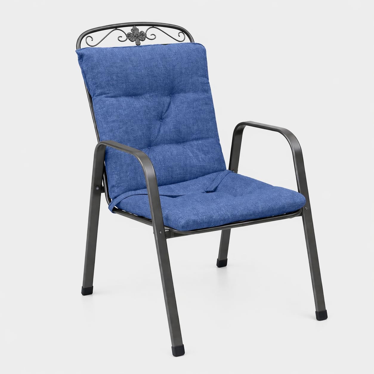 GBiancheria Set di 4 Cuscini Imbottiti per Sedie con Schienale da Esterno ed Interno Resistente e Comodo per Sedie Reclinabili, Spiaggine e Poltrone da Giardino Made in Italy (Blu)