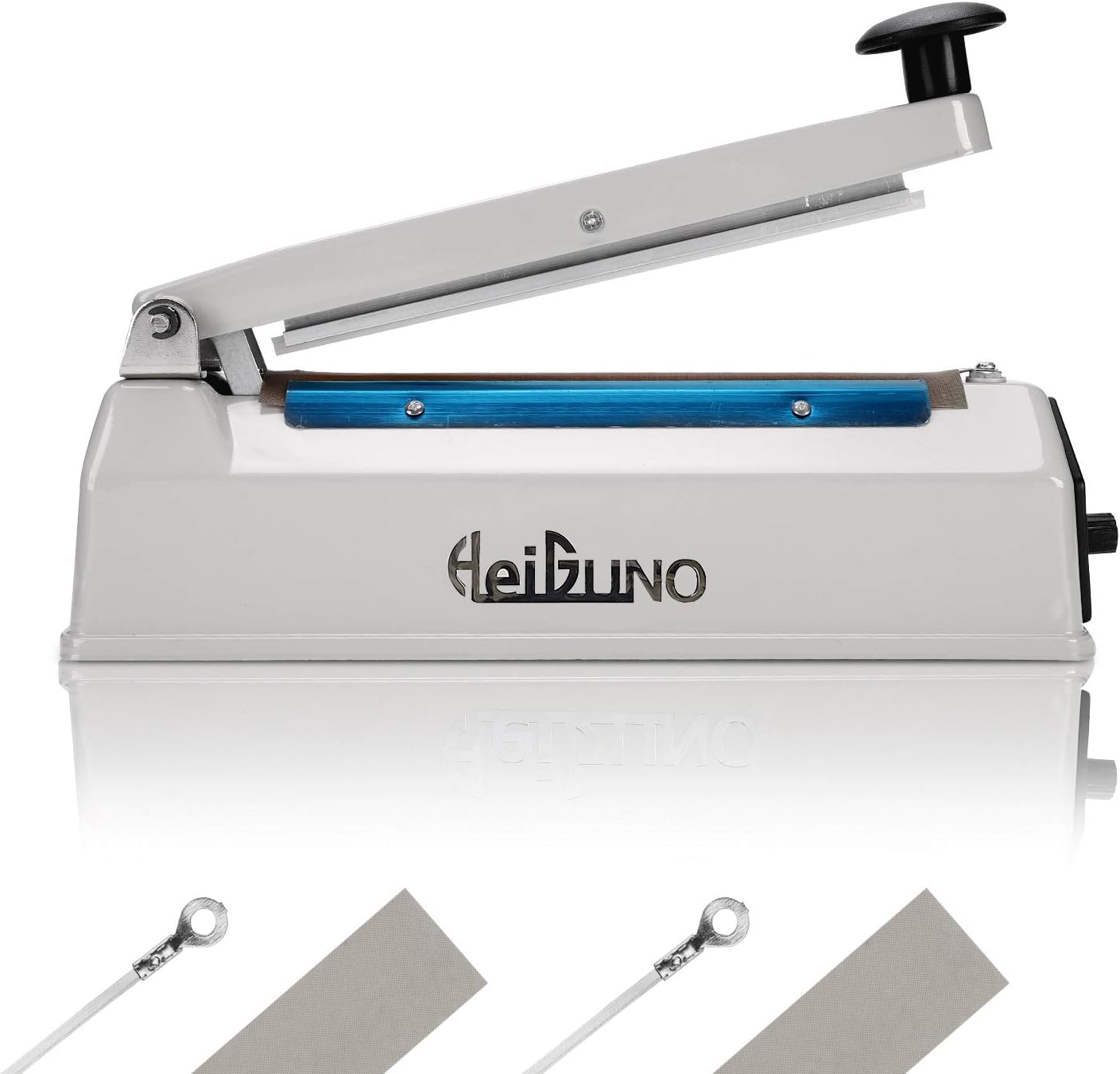 8" / 200mm 110V Metal Shell Impulse Manual Hand Sealer Heat Sealing Machine Spare Teflon & Sealing Elements