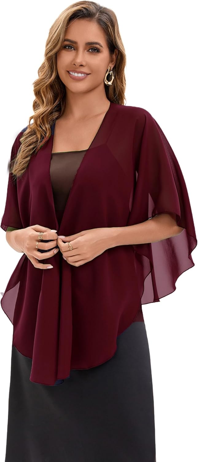 Baoqiya Chiffon Shawl Evening Scarf Shawls and Wraps for Women Wedding Party Bridal Scarves Cover Ups - Image 2