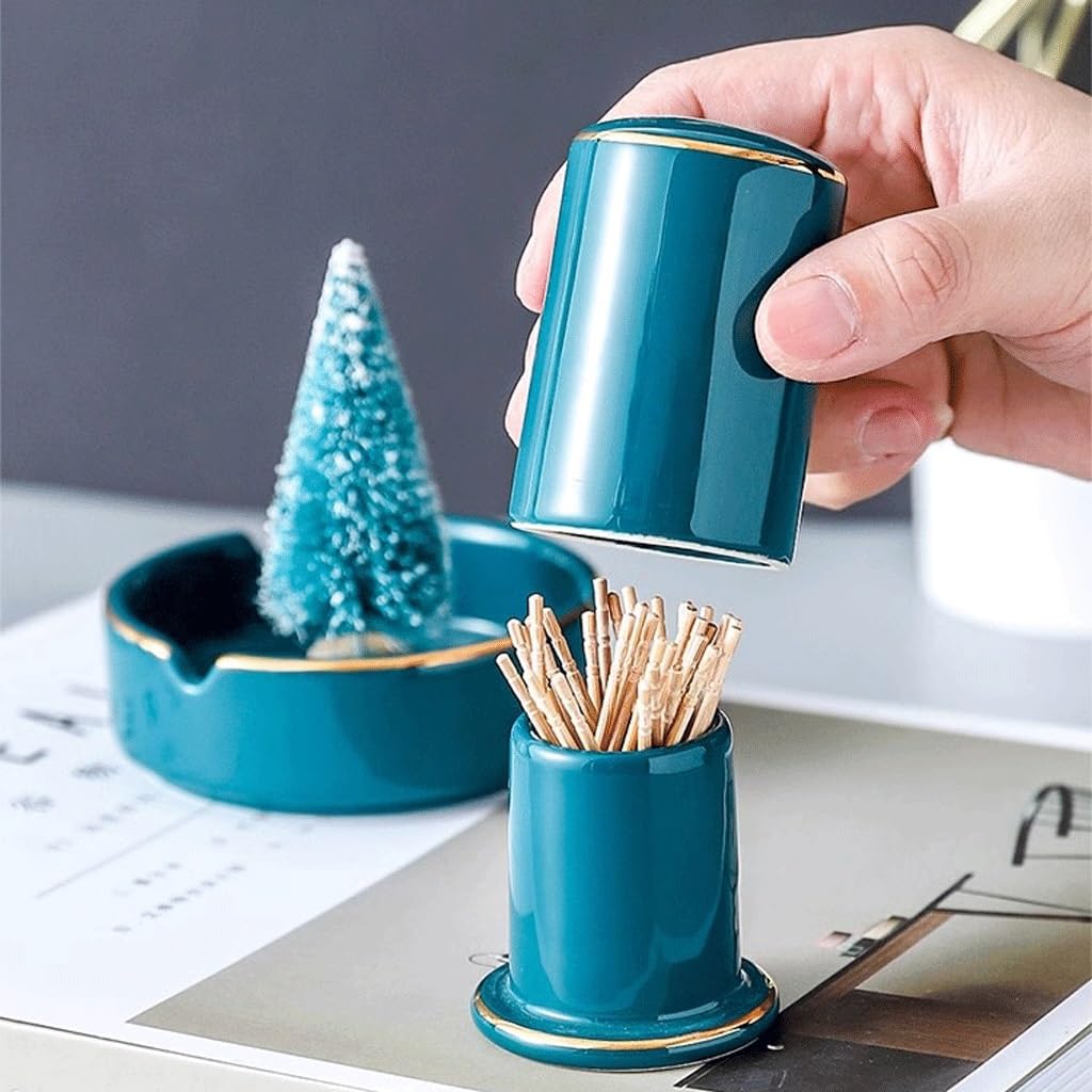 Dispensador de palillos de dientes de cerámica, caja de palillos de dientes para el hogar, restaurante, vajilla, hisopo de algodón, palillos de dientes para aperitivos, 3