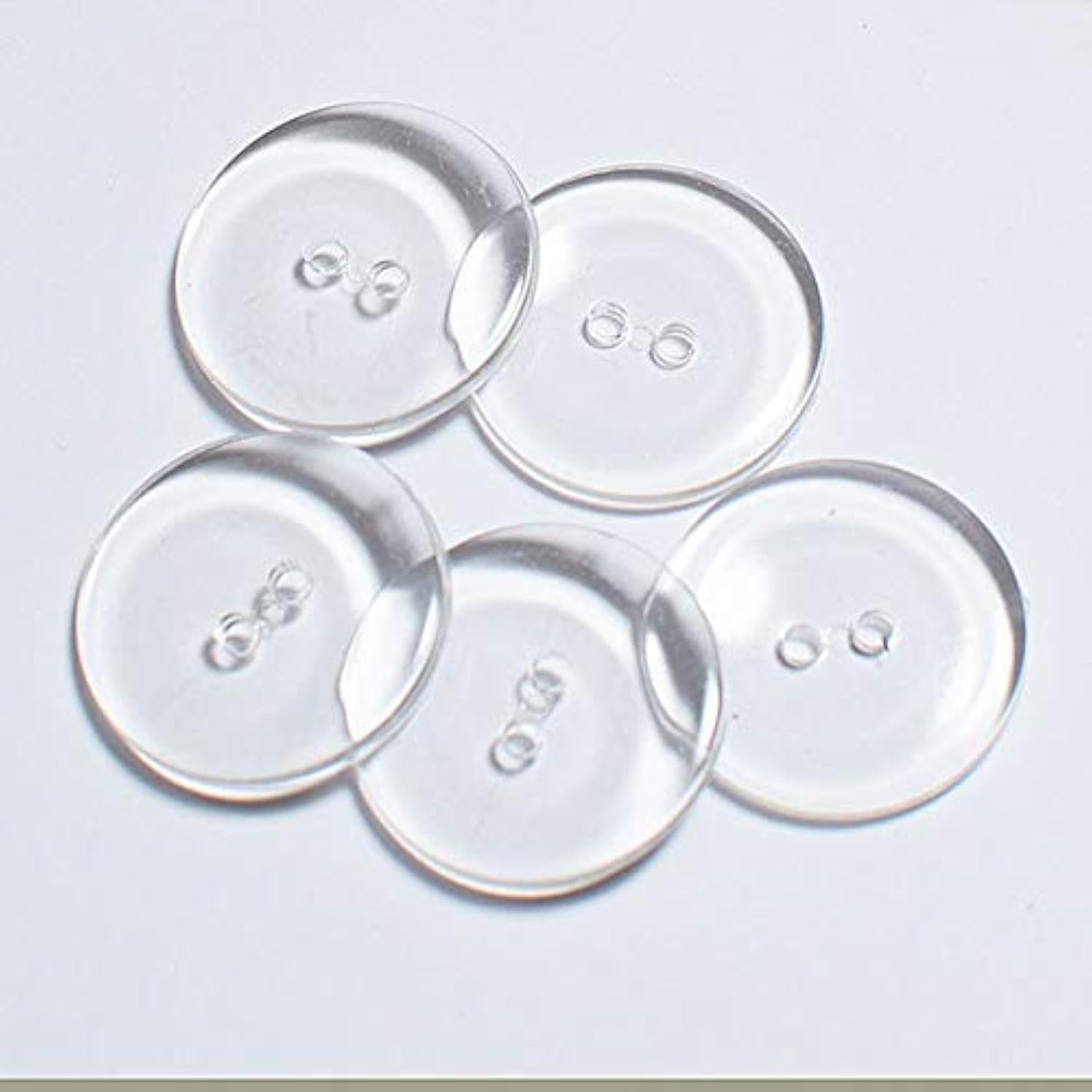 50 Pcs, 20 MM Transparent 2 Holes Plastic Big Size Buttons Apparel Supplies Sewing Accessories