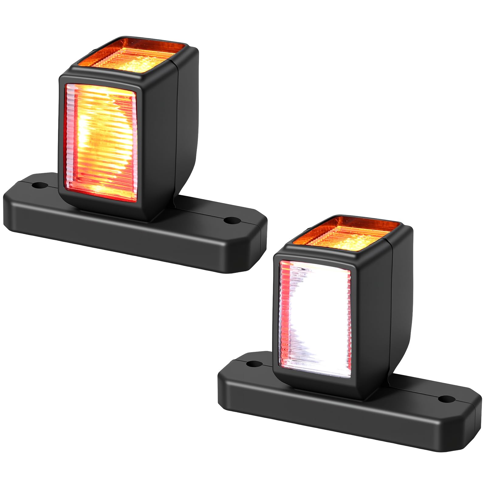 AUTOUTLET LED Begrenzungsleuchten Anhänger, Reflektionsbecher-Design - Heller, 2PCS Positionsleuchten 10-30V Wasserdicht, Seitenmarkierungsleuchten mit Dual E9-Mark & Silikon-Basis für LKW PKW (74mm)