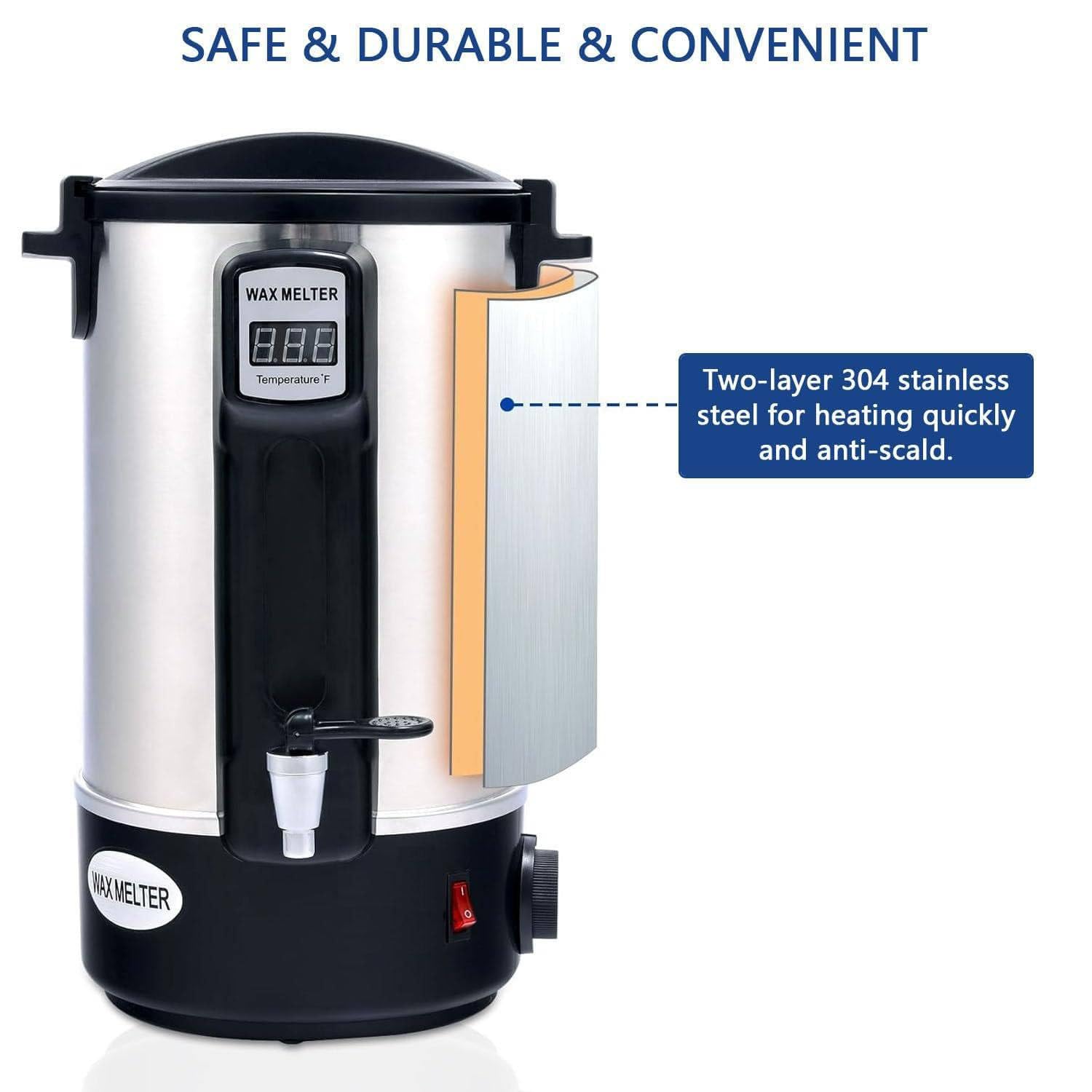 topielnica do wosku, Elektryczny tygiel do świec – system ogrzewania z pełną obudową(35l)