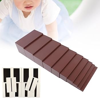 モンテッソーリ　知育玩具　茶色い階段 大　プレミアム Amazon | モンテッソーリ 茶色い階段 大 プレミアム、杢目の