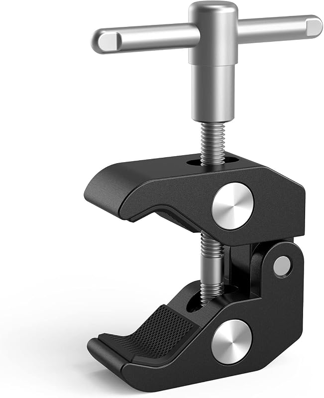 SMALLRIG Super Clamp with 1/4 and 3/8 Thread for Cameras, Lights, Umbrellas | for Hooks / Shelves / Plate Glass / Gross Bars