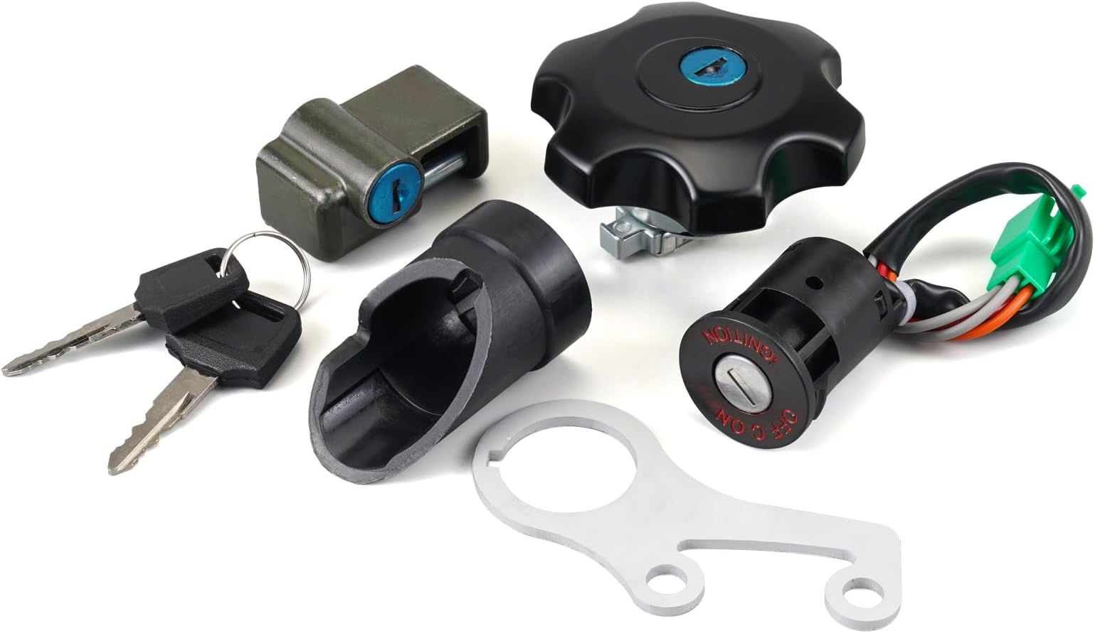 NICECNCIgnition Key Switch Gas Cap Lock Set Compatible with Suzuki DRZ400 DRZ400S DRZ400SM 2000-2023