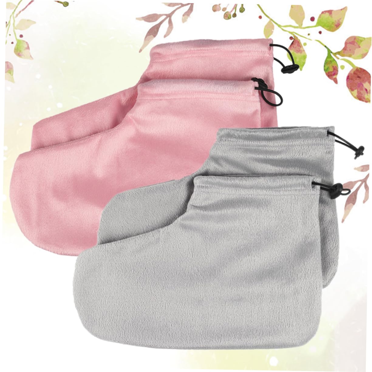 FOMIYES Pink Foot Covers 2 Pair Thermal Massage Made of Cotton for Beauty Salons