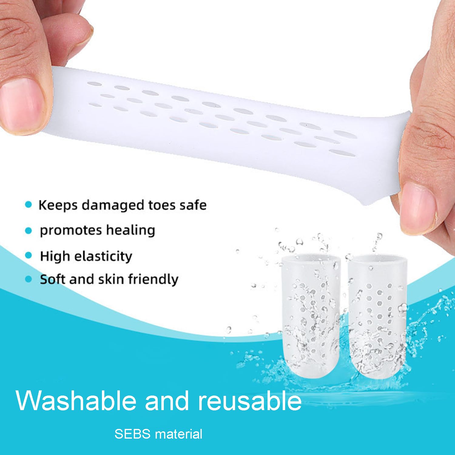 10 piezas Protector Dedos Pie Silicona Transpirable, Punteras de Gel Para Ampollas, Callos, Alivio Del Dolor De Fricción y Mucho Más para hombres y mujeres(5 Pares)