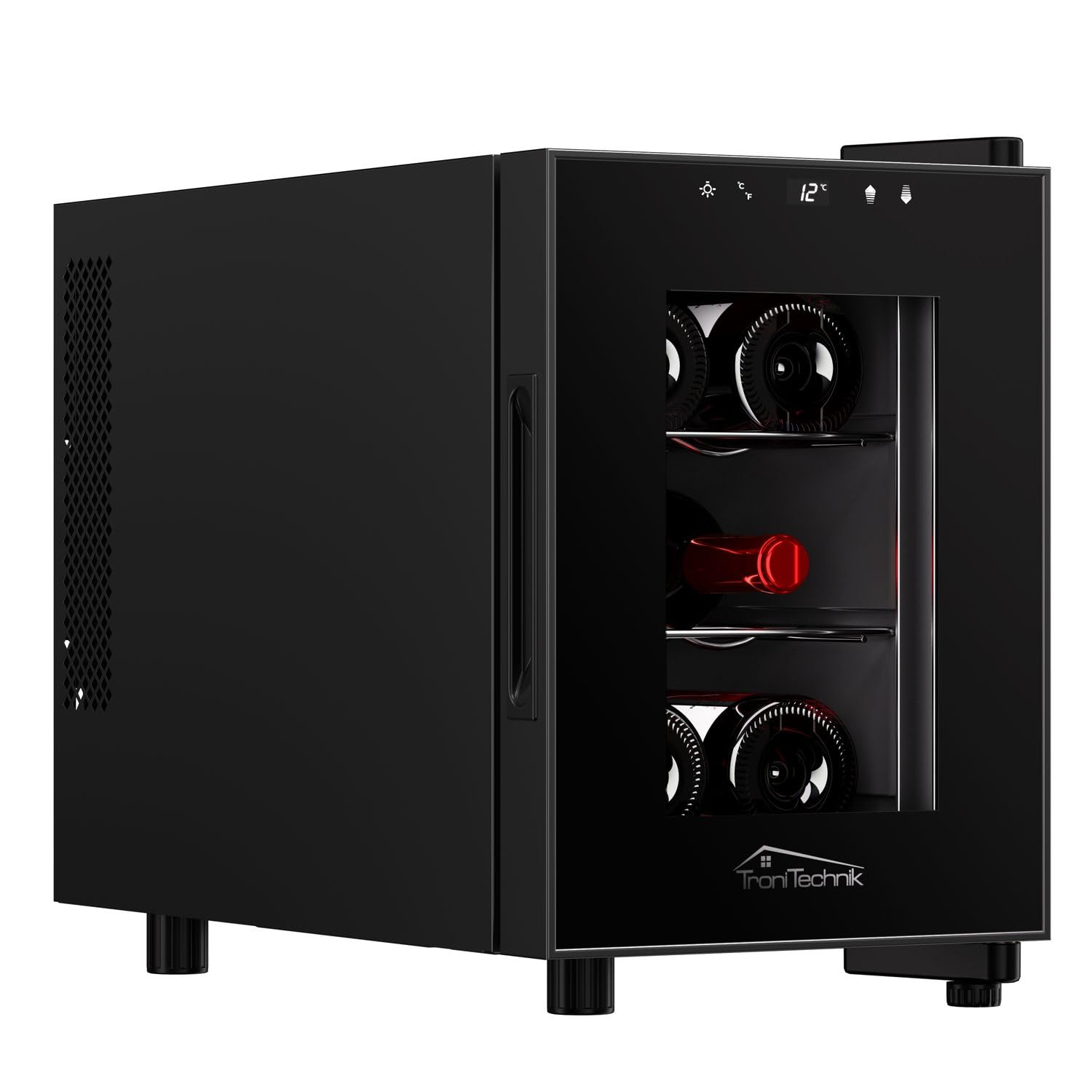 Tronitechnik® Montpellier Weinkühlschrank – 17 Liter, 6 Flaschen, freistehend, LED-Beleuchtung