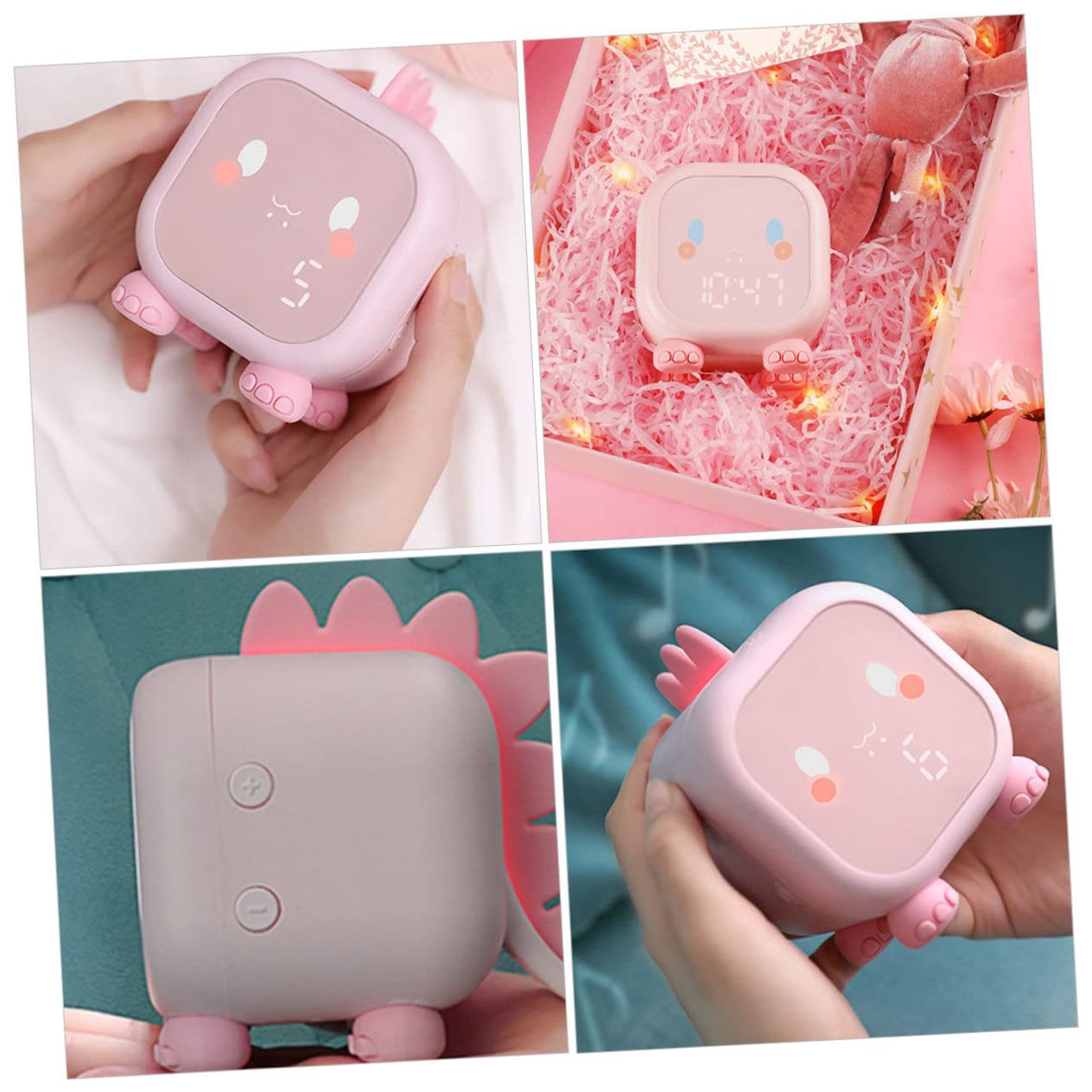 IMIKEYA Reloj Despertador Infantil de Silicona Rosa USB 1 Pieza