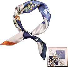 ZhaoCo 100% Mulberry Silk Square Scarves, 66 x 66 cm / 26 x 26 Inches Small Fashion Soft Handkerchief Neck Gifts for Women