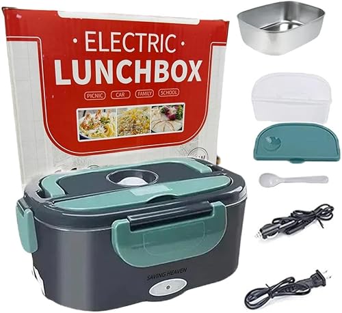 Fiambrera eléctrica calentador de alimentos, calentador de alimentos portátil de 1224110V, lonchera para automóvil, camión, hogar, trabajo, adultos,